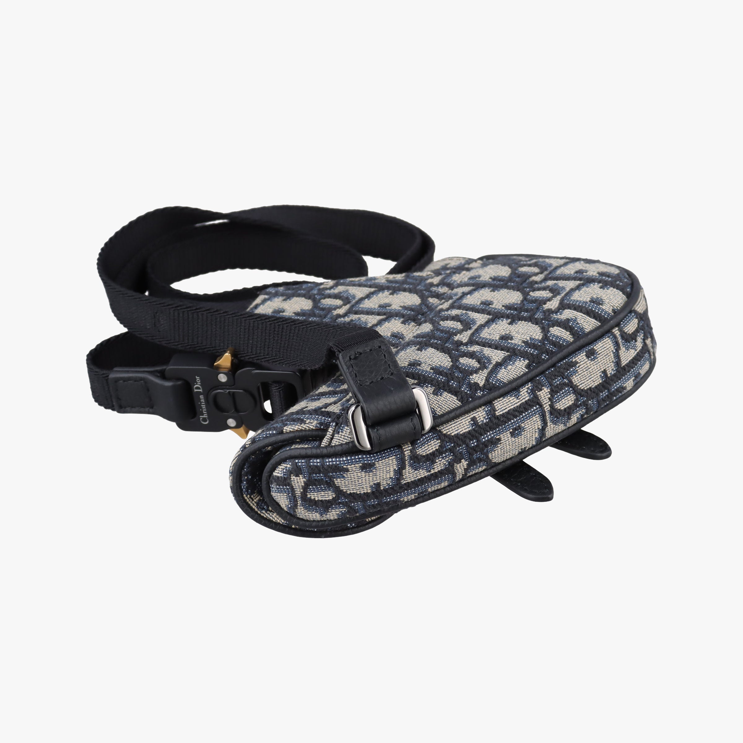 Pre-owned Christian Dior saddle Navy×Gray Jacquard  bum bag/waist bag | stylenewstar