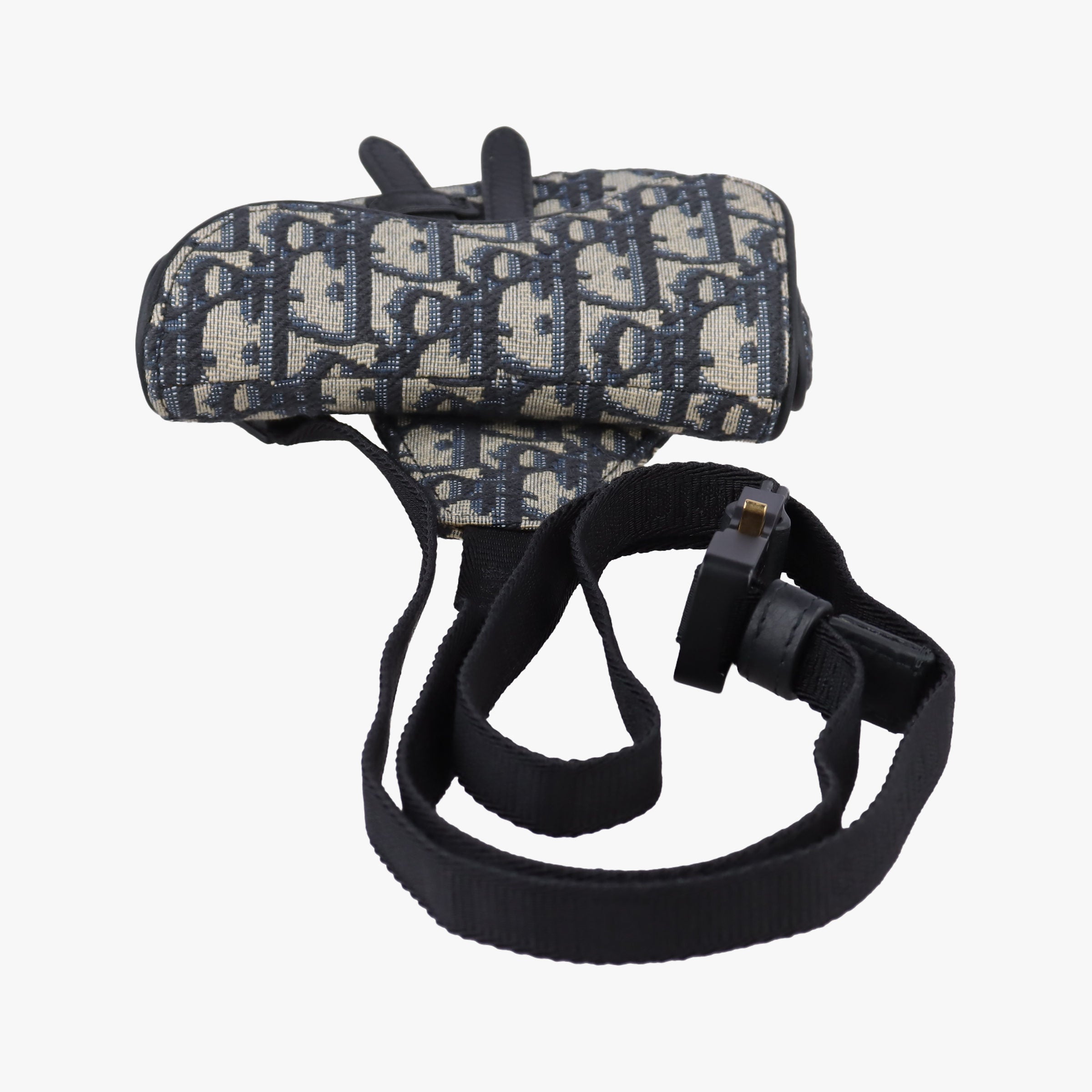 Pre-owned Christian Dior saddle Navy×Gray Jacquard  bum bag/waist bag | stylenewstar