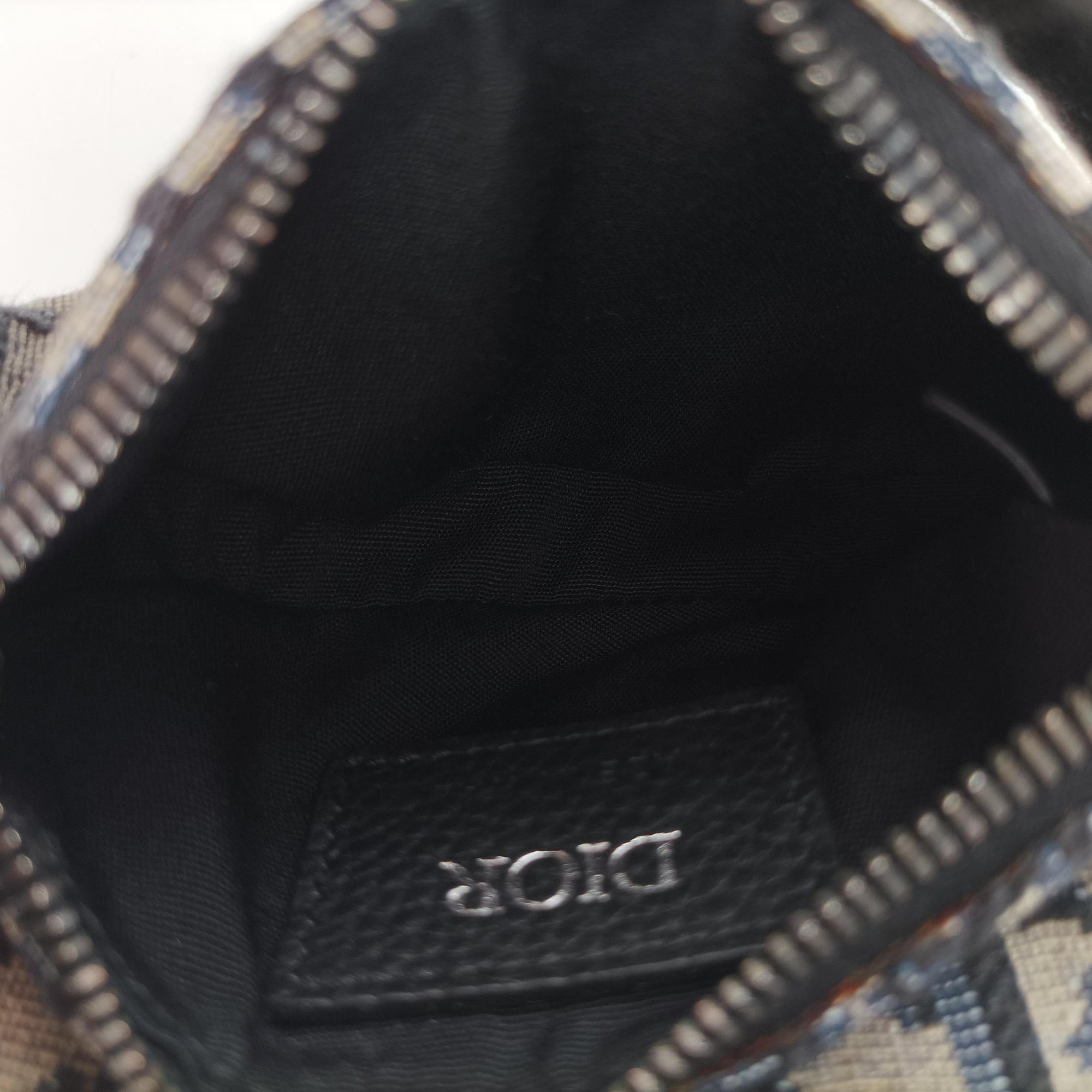 Pre-owned Christian Dior saddle Navy×Gray Jacquard  bum bag/waist bag | stylenewstar