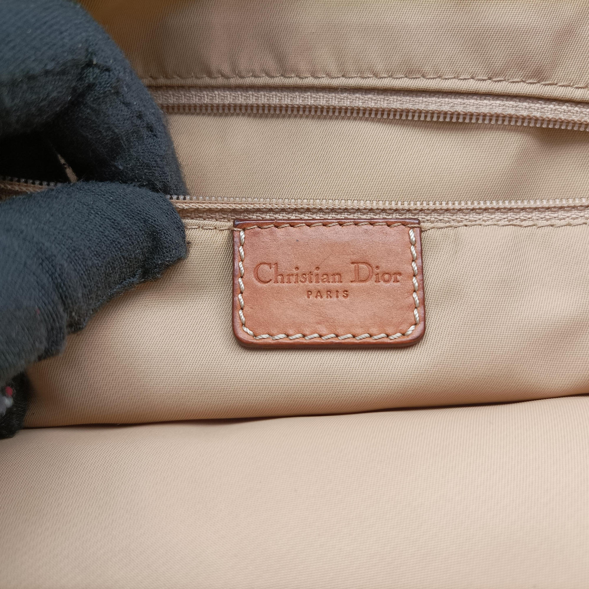 Secondhand Christian Dior Street Chic Beige×Camel canvasxleather  shoulderbag | stylenewstar