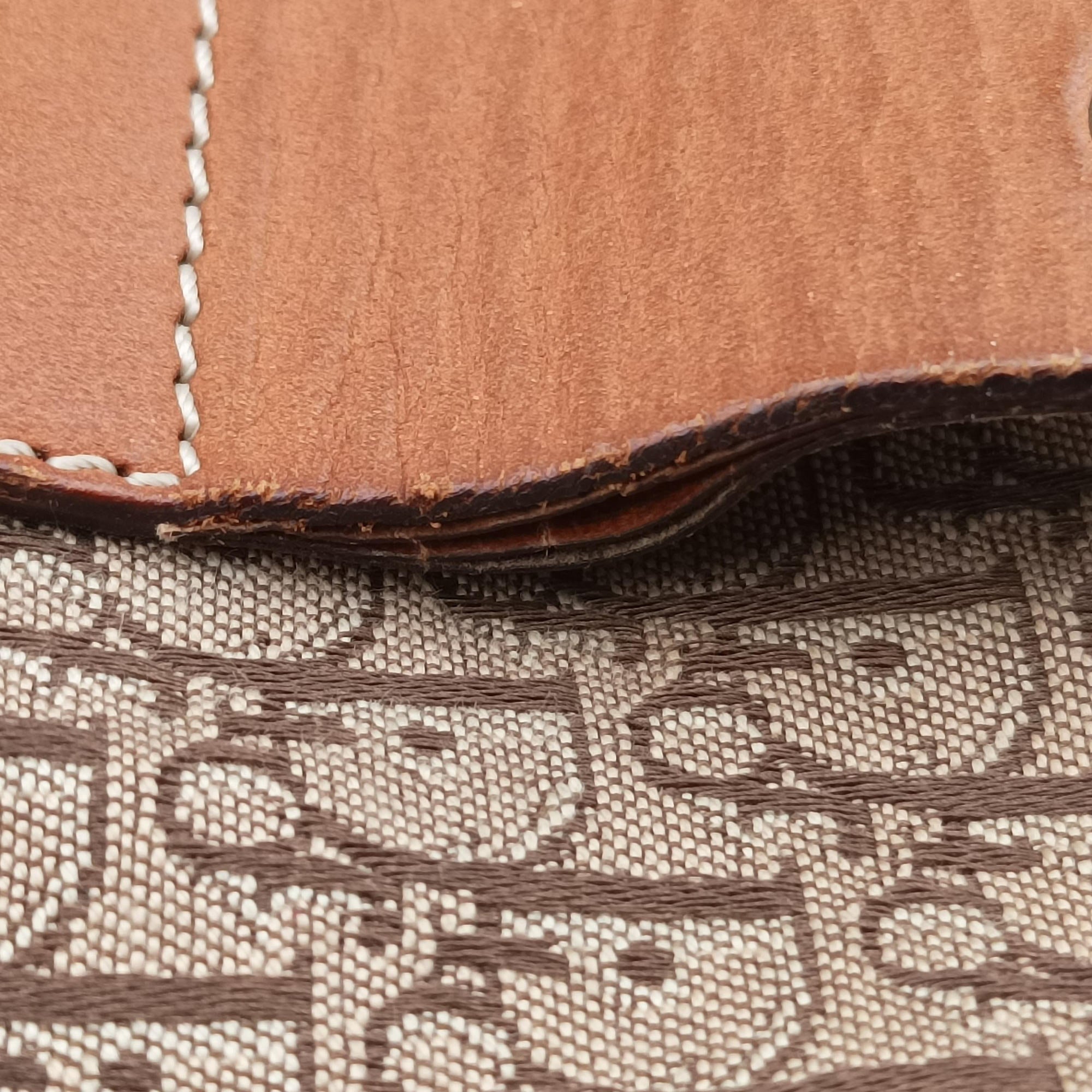 Secondhand Christian Dior Street Chic Beige×Camel canvasxleather  shoulderbag | stylenewstar