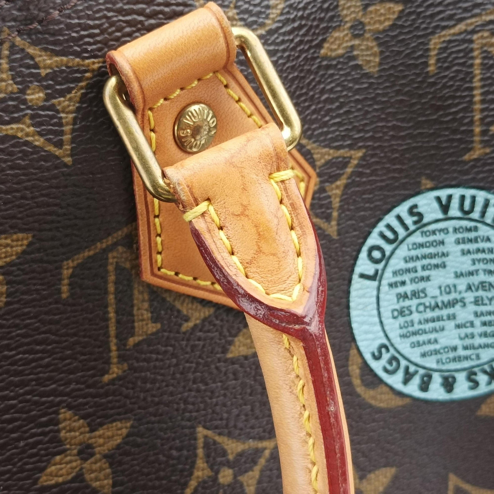 Pre-owned Louis Vuitton World Tour Edition Speedy Bandouliere 30 Brown×multi Monogram Canvas  shoulderbag | stylenewstar