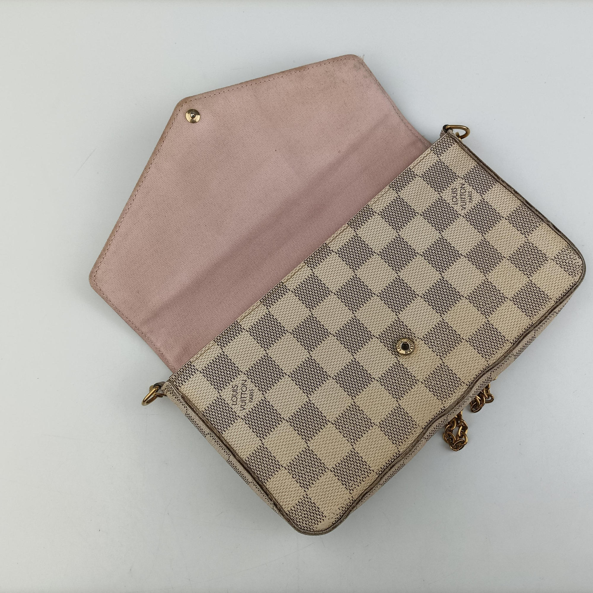 Vintage Louis Vuitton Pochette FéLICIE Azur Damier Canvas N63106 shoulderbag | stylenewstar