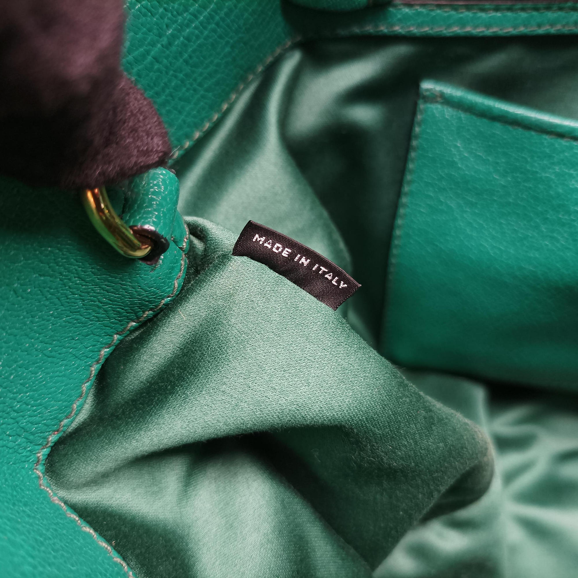 Pre-owned Miu Miu Vitello Caribu Green Leather RN0620 handbag | stylenewstar