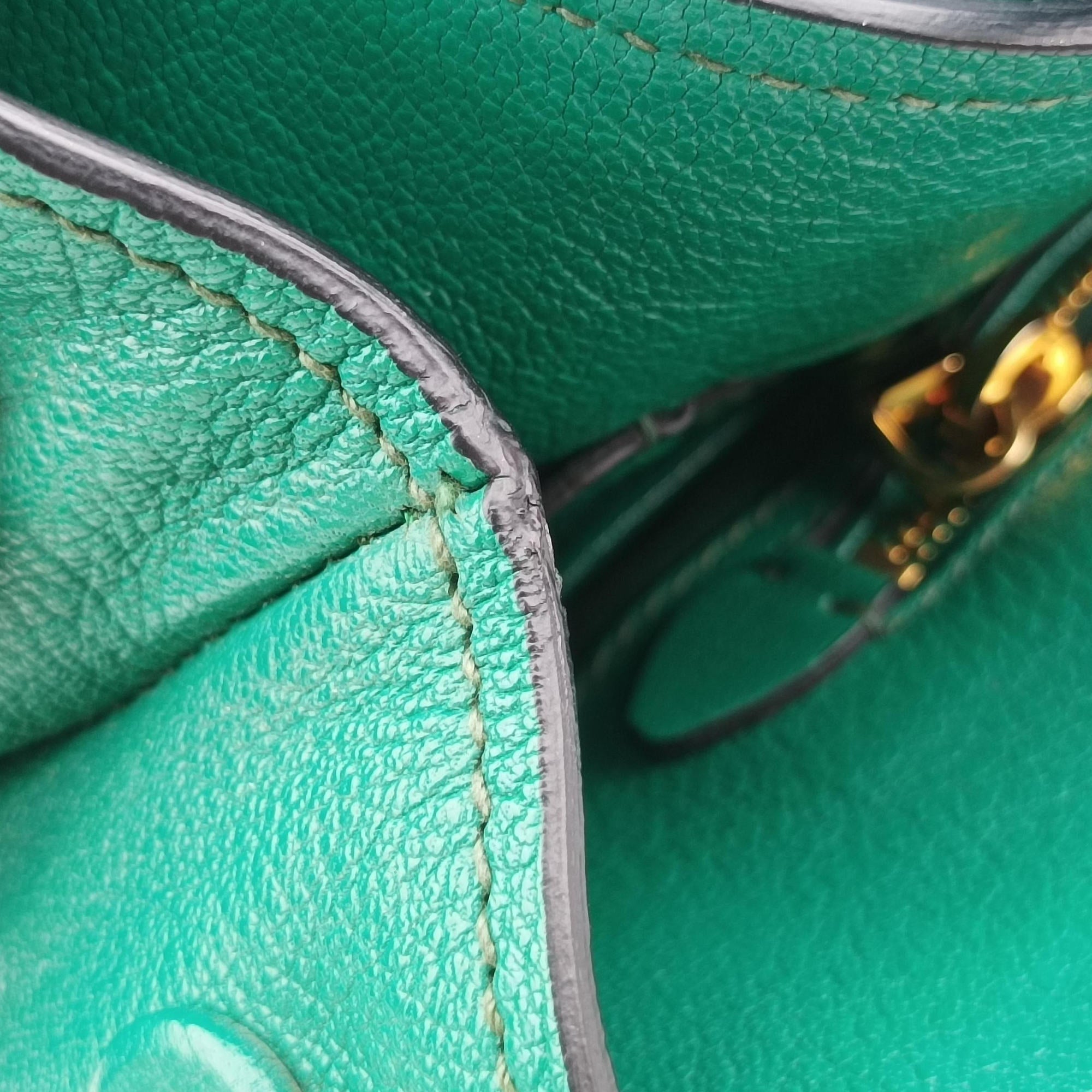 Pre-owned Miu Miu Vitello Caribu Green Leather RN0620 handbag | stylenewstar