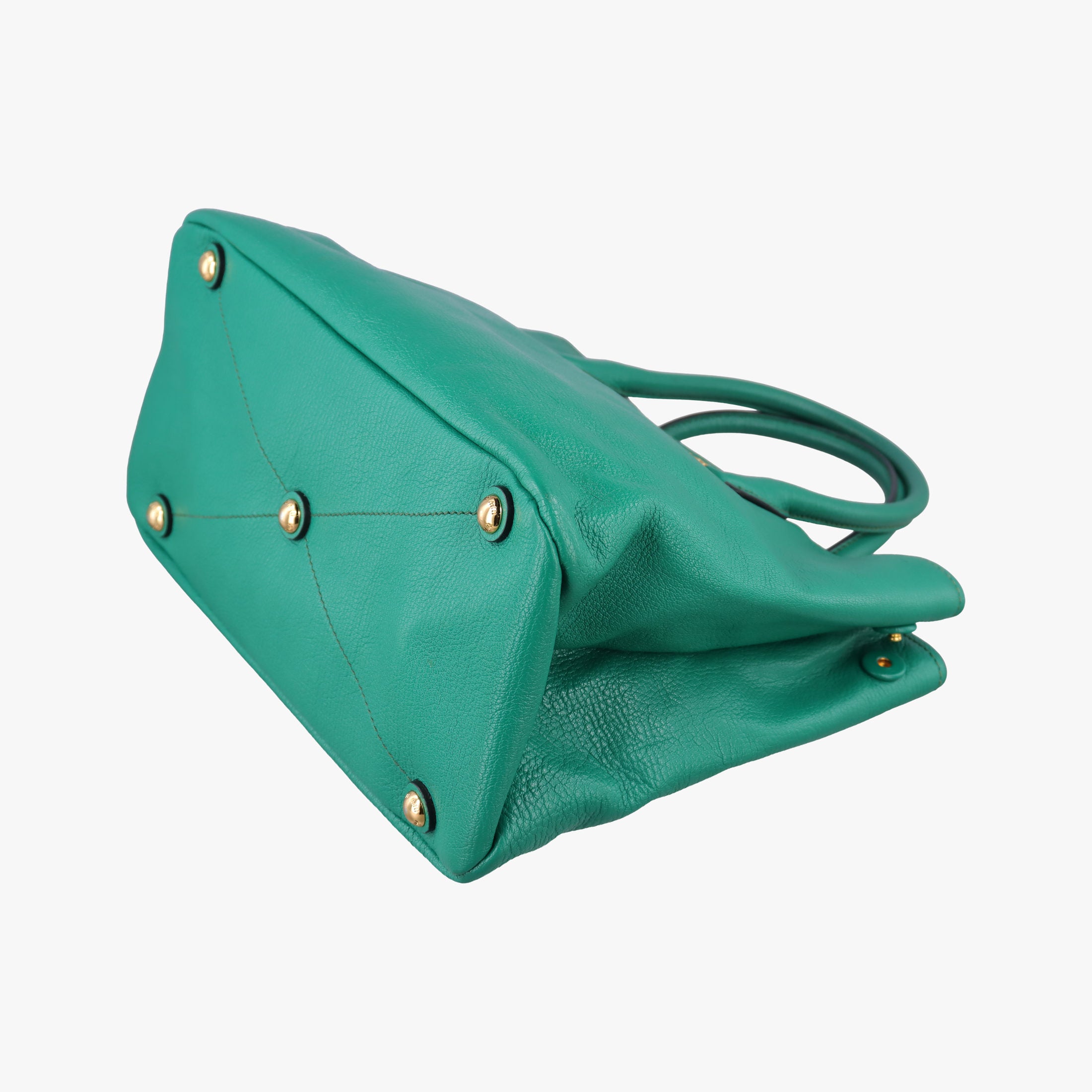Pre-owned Miu Miu Vitello Caribu Green Leather RN0620 handbag | stylenewstar