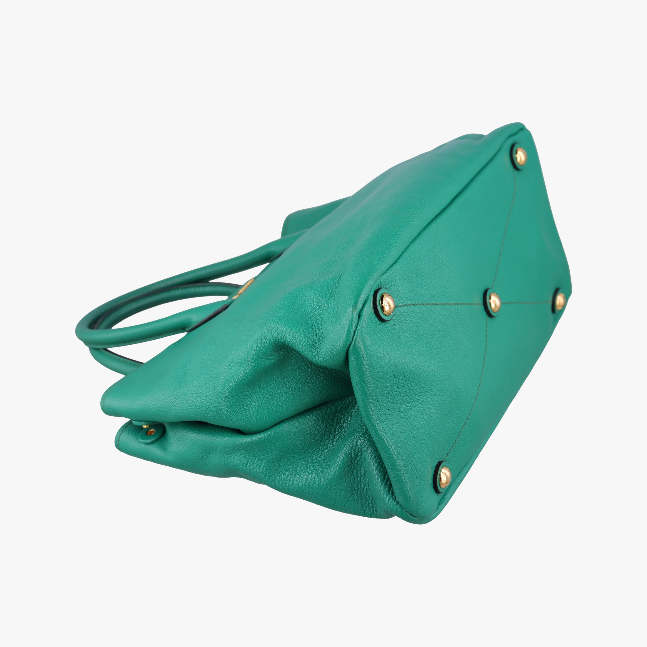 Pre-owned Miu Miu Vitello Caribu Green Leather RN0620 handbag | stylenewstar