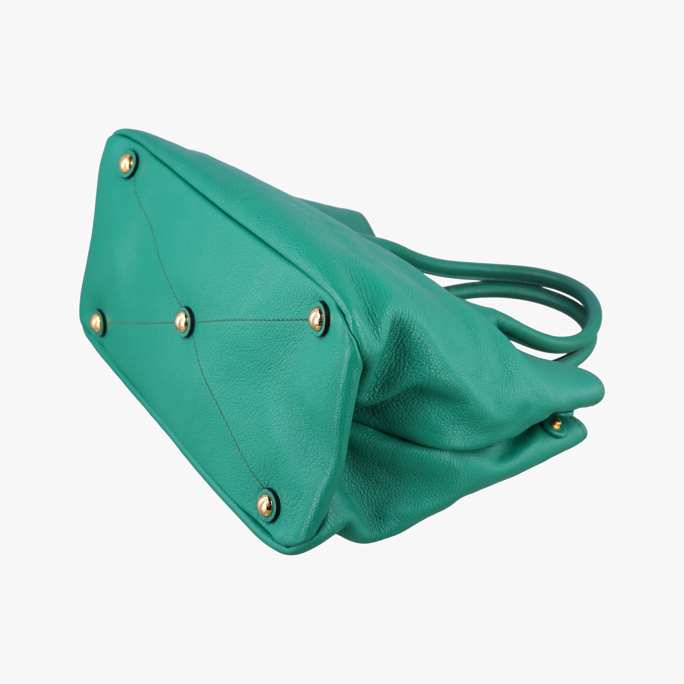 Pre-owned Miu Miu Vitello Caribu Green Leather RN0620 handbag | stylenewstar