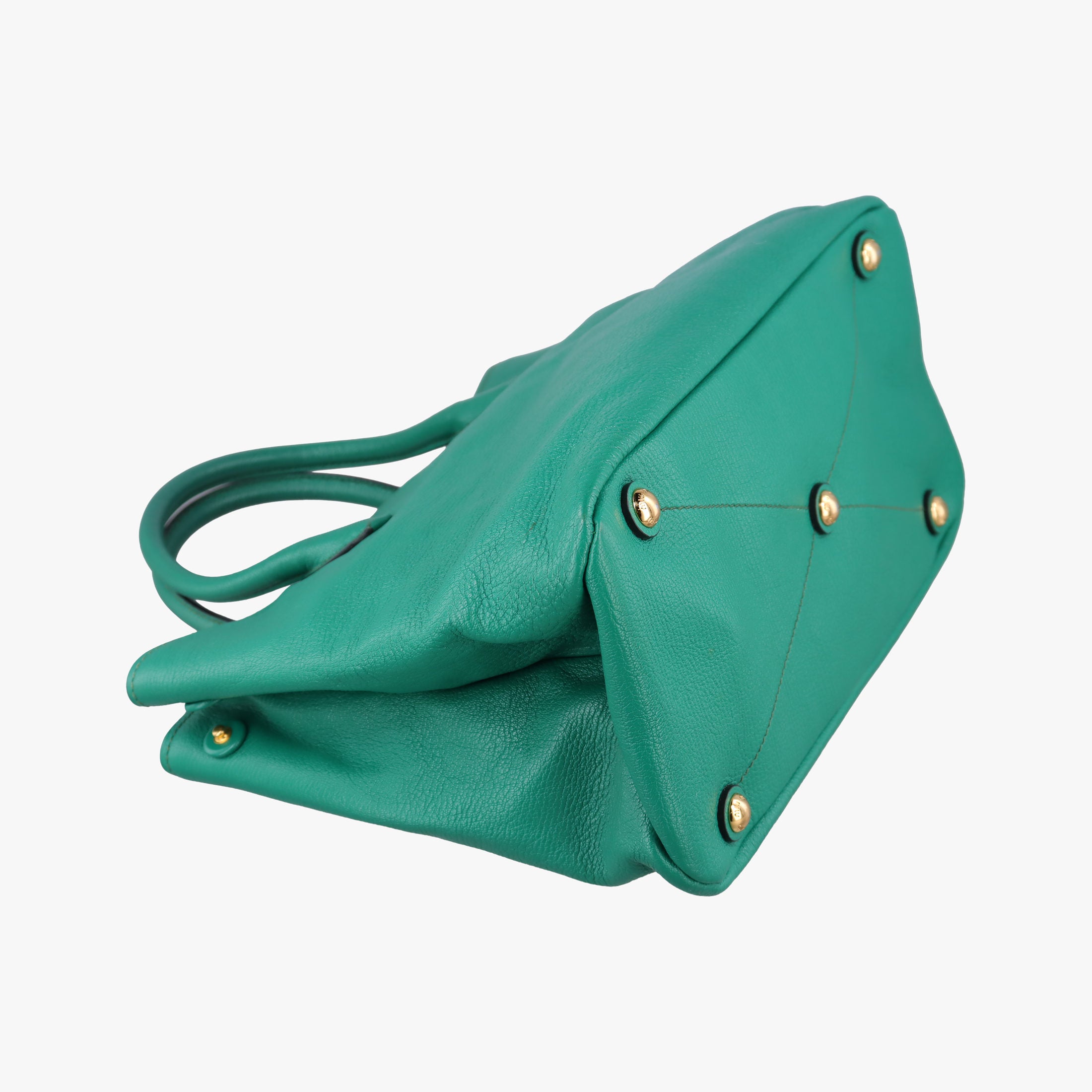 Pre-owned Miu Miu Vitello Caribu Green Leather RN0620 handbag | stylenewstar