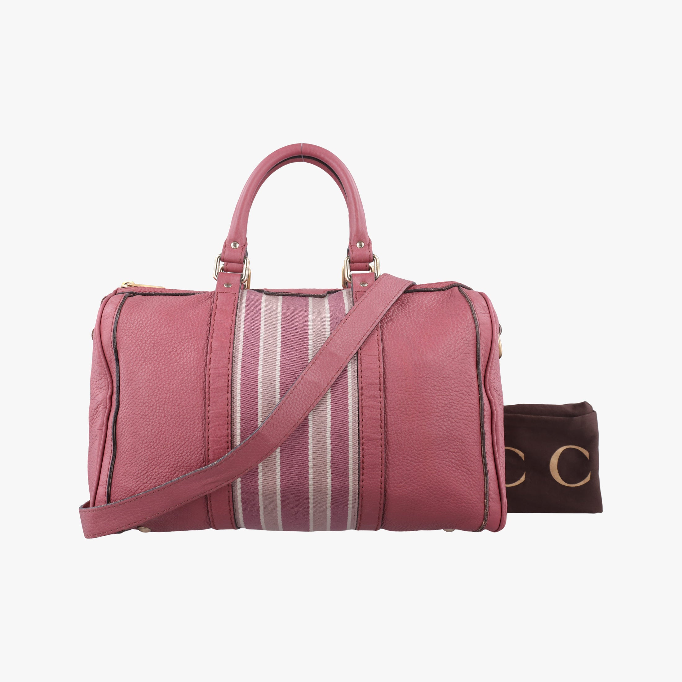 Pre-owned Gucci Sherry Line Pink Leather 247205 shoulderbag | stylenewstar