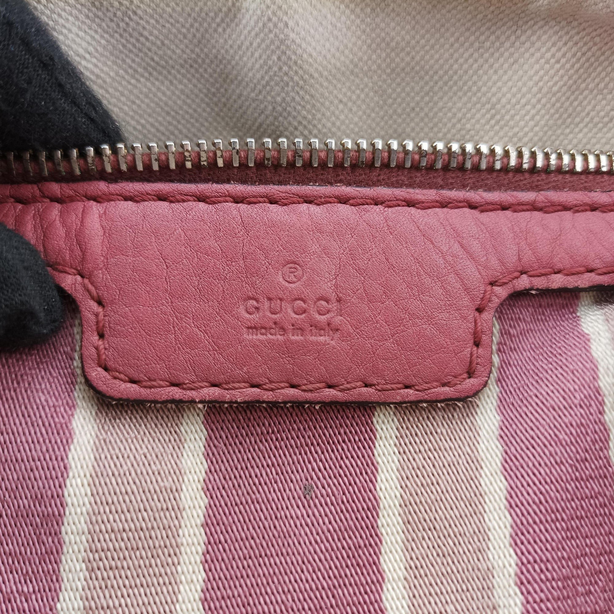 Pre-owned Gucci Sherry Line Pink Leather 247205 shoulderbag | stylenewstar