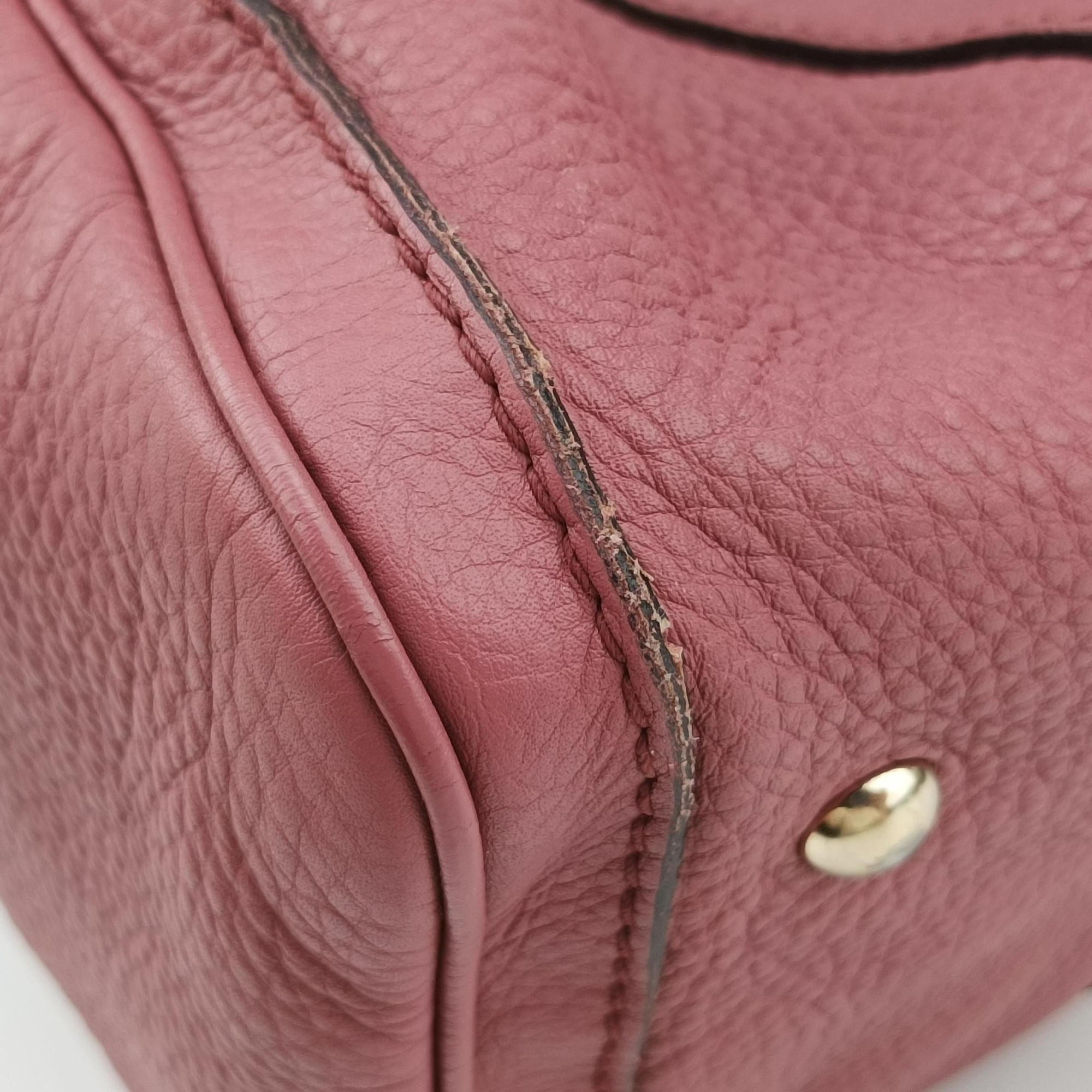 Pre-owned Gucci Sherry Line Pink Leather 247205 shoulderbag | stylenewstar