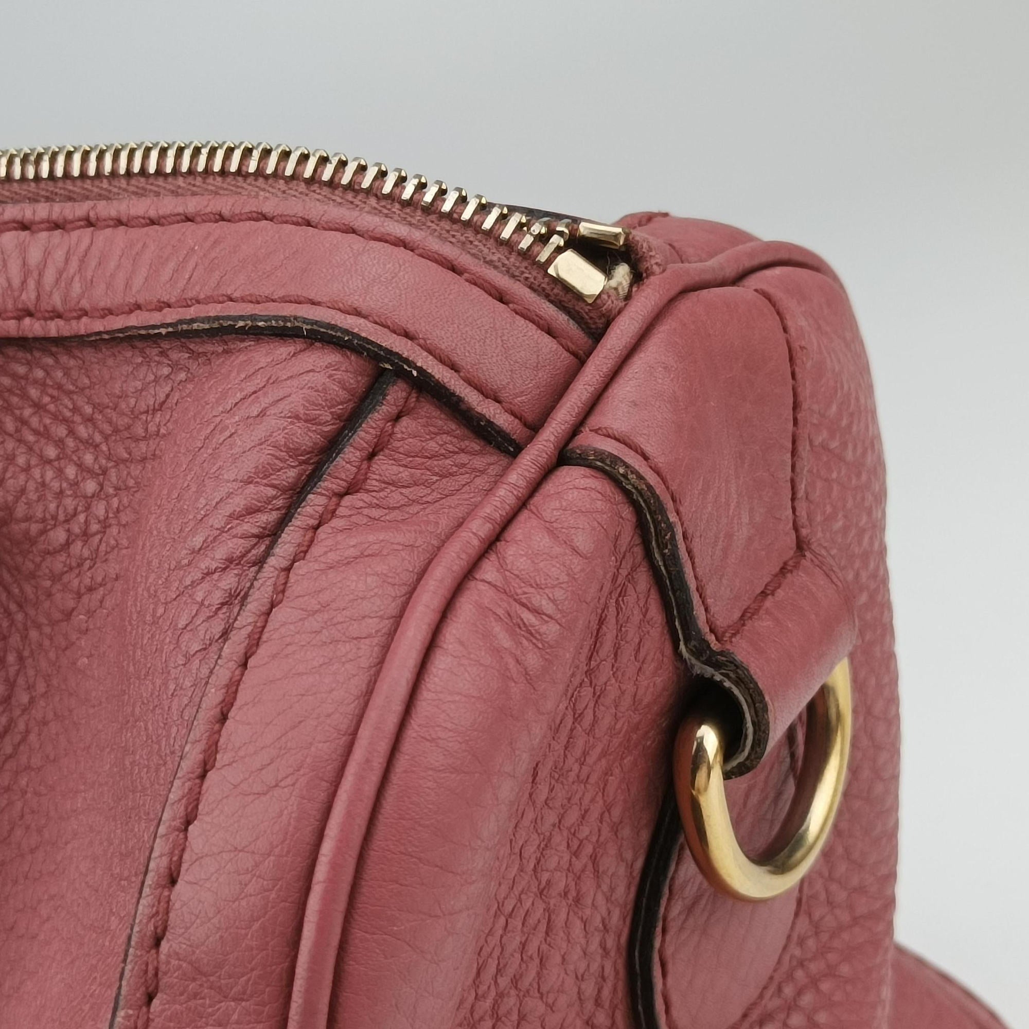 Pre-owned Gucci Sherry Line Pink Leather 247205 shoulderbag | stylenewstar