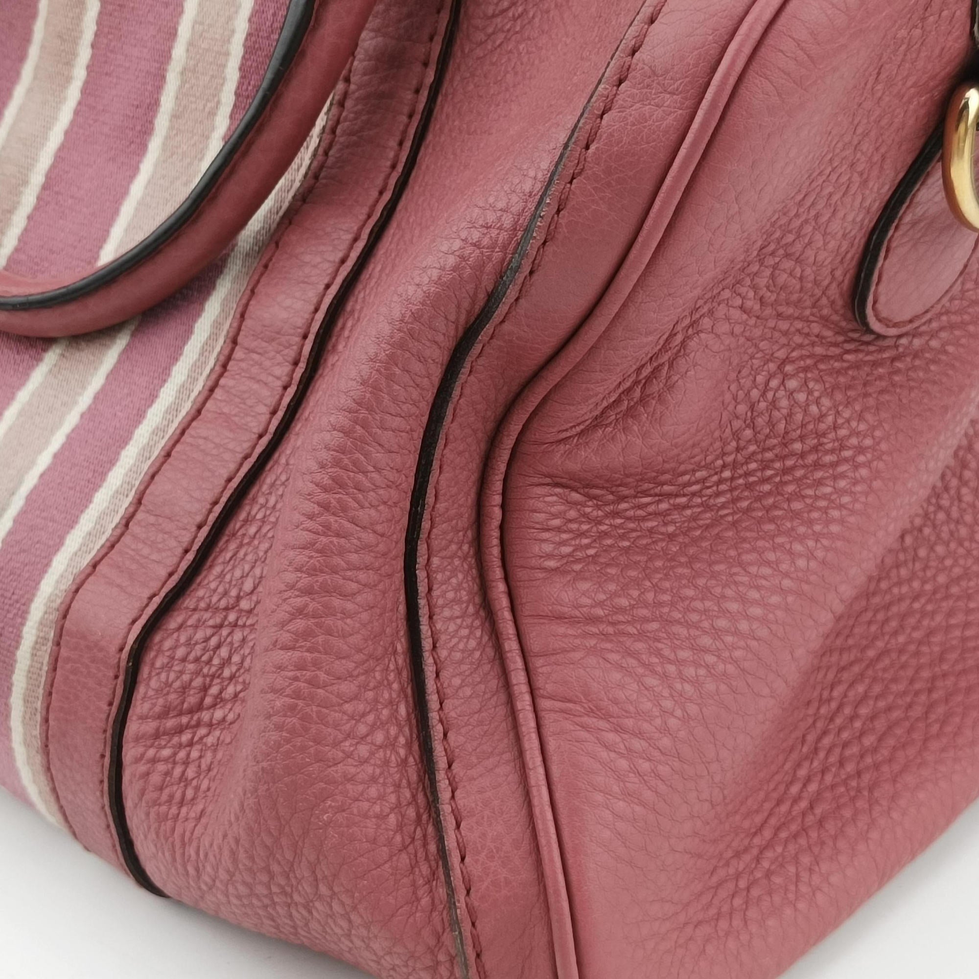 Pre-owned Gucci Sherry Line Pink Leather 247205 shoulderbag | stylenewstar