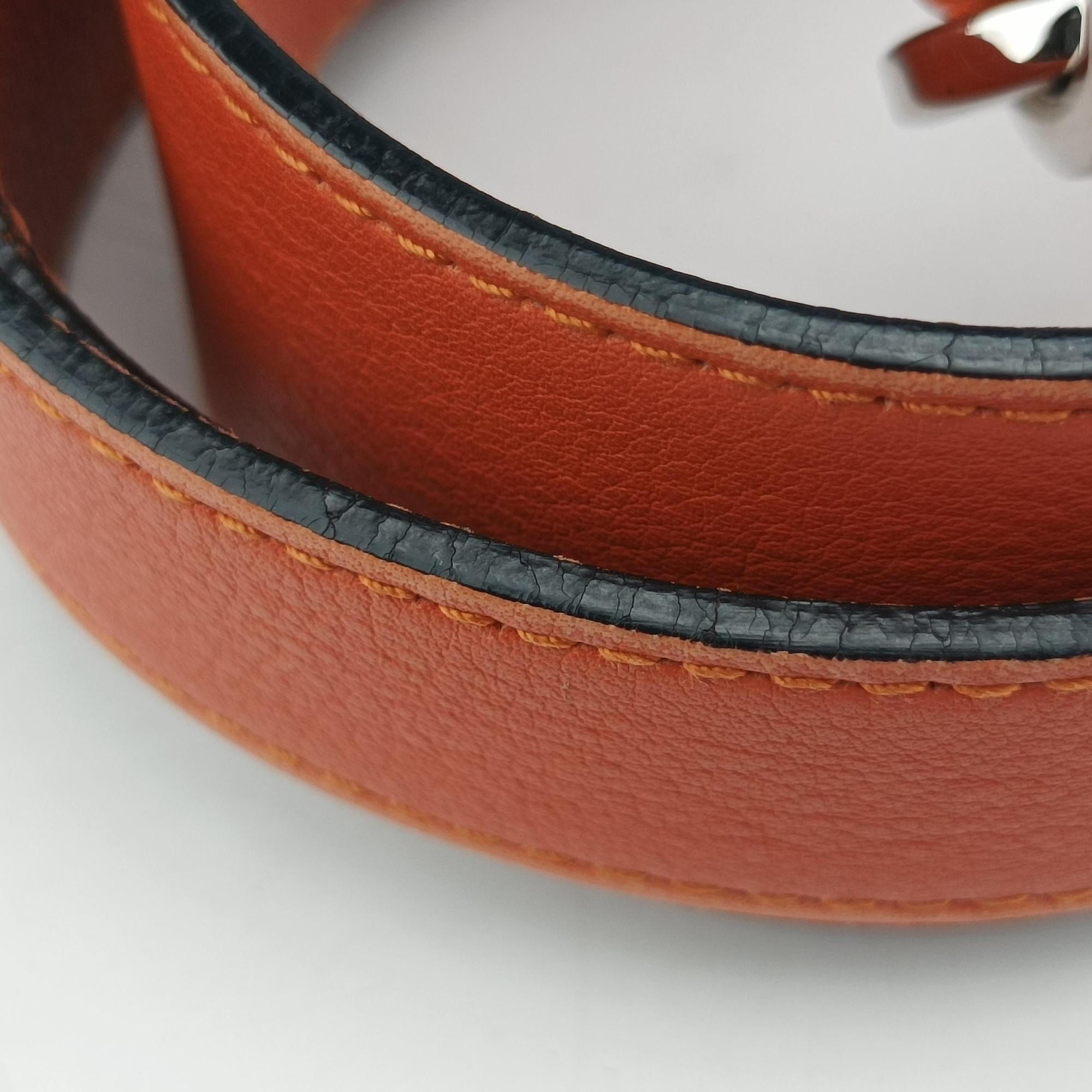 Pre-owned Loewe Puzzle Bag Medium Orange Leather  shoulderbag | stylenewstar