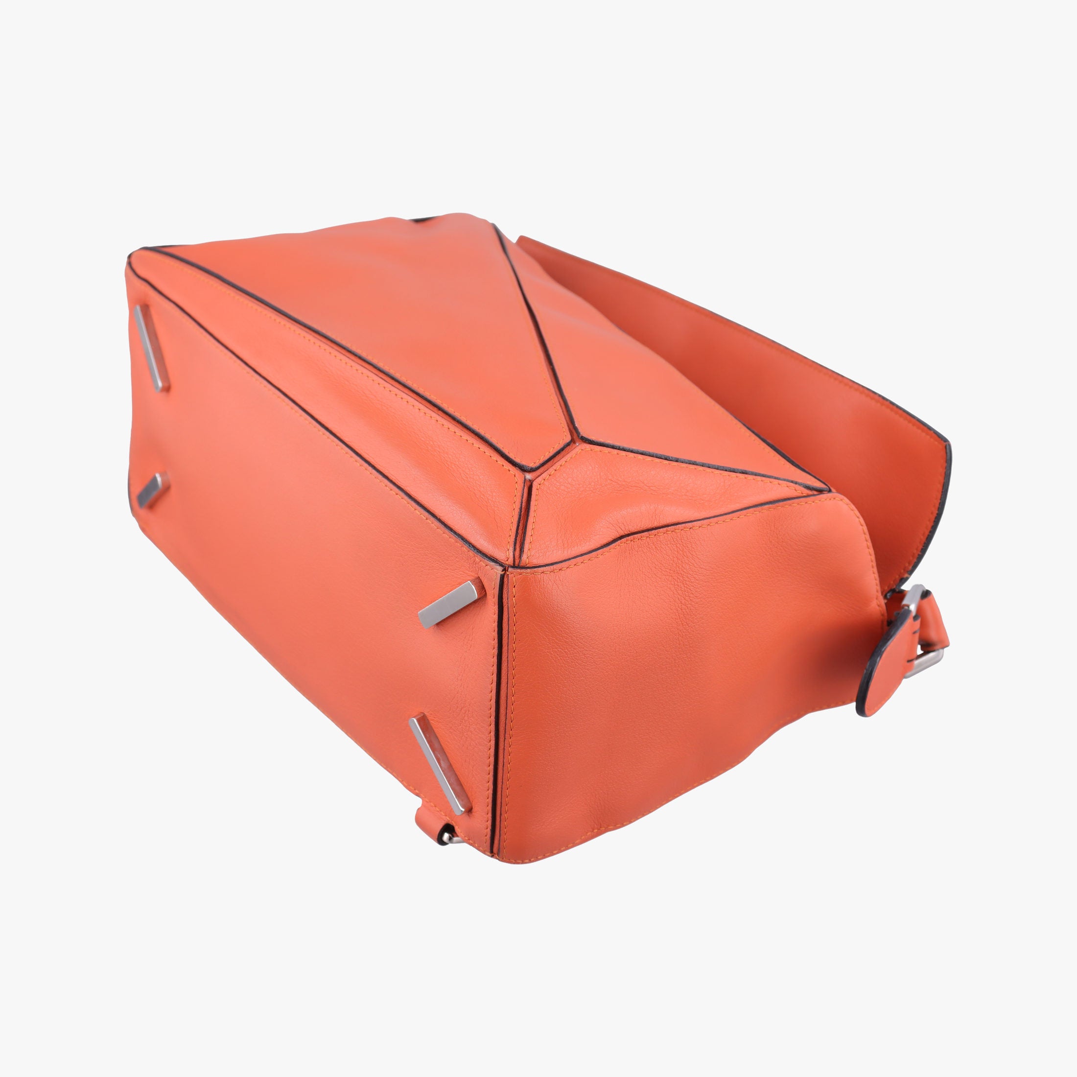 Pre-owned Loewe Puzzle Bag Medium Orange Leather  shoulderbag | stylenewstar