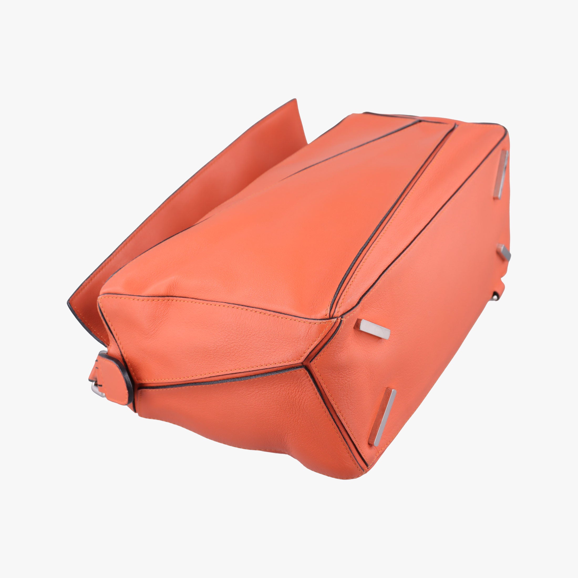 Pre-owned Loewe Puzzle Bag Medium Orange Leather  shoulderbag | stylenewstar