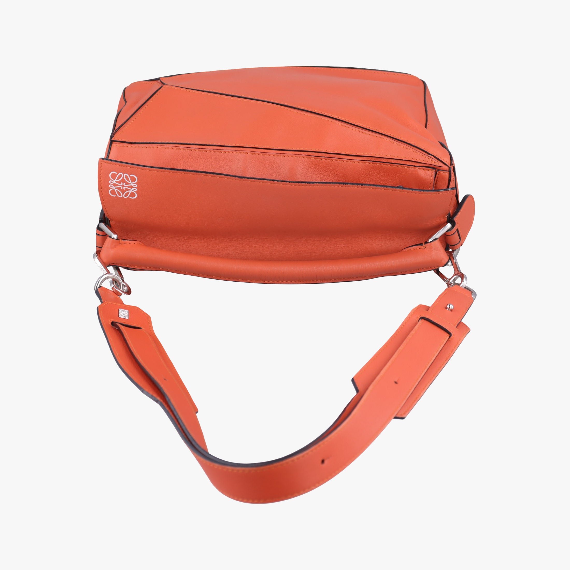 Pre-owned Loewe Puzzle Bag Medium Orange Leather  shoulderbag | stylenewstar