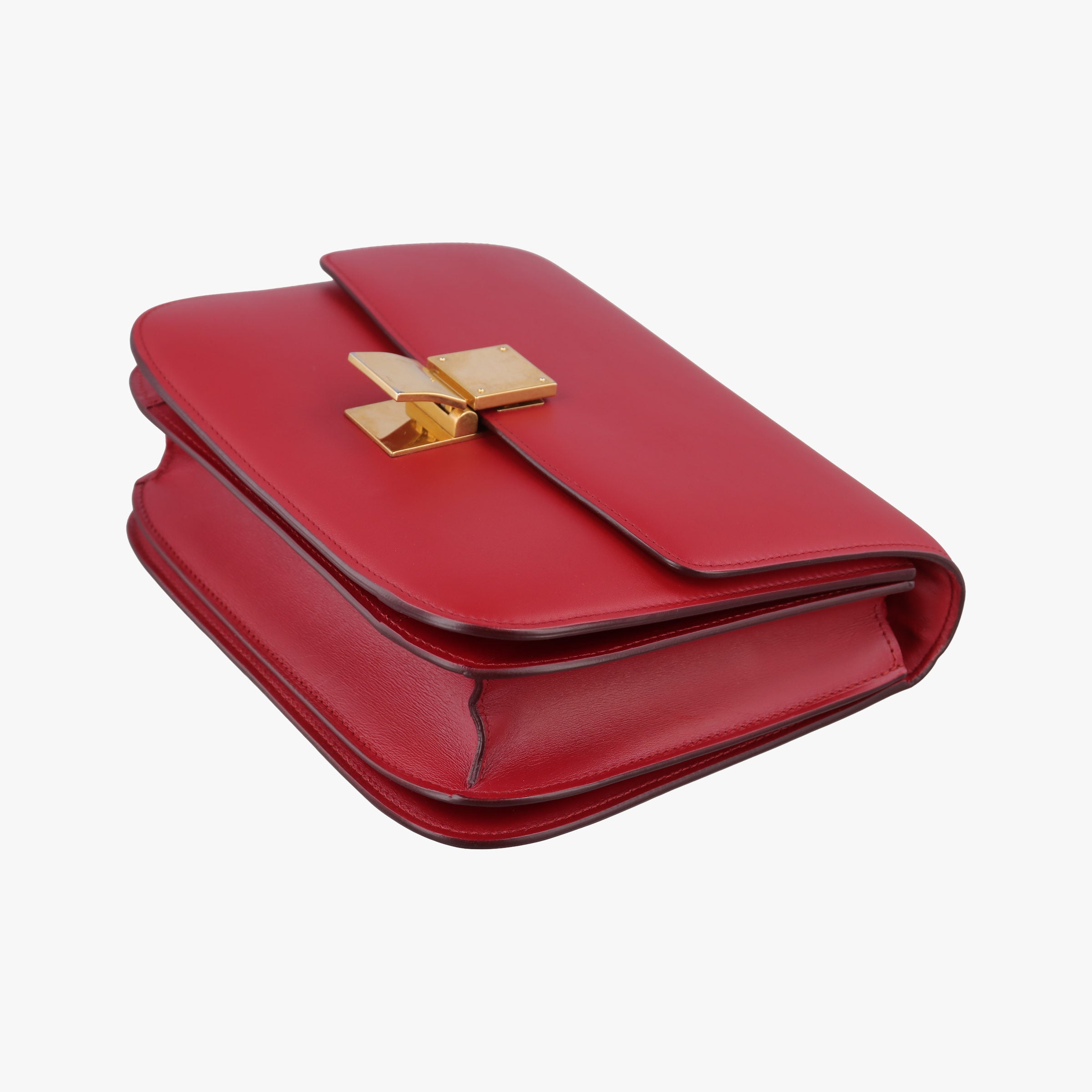 Pre-owned Celine Classic Box Red Leather  shoulderbag | stylenewstar