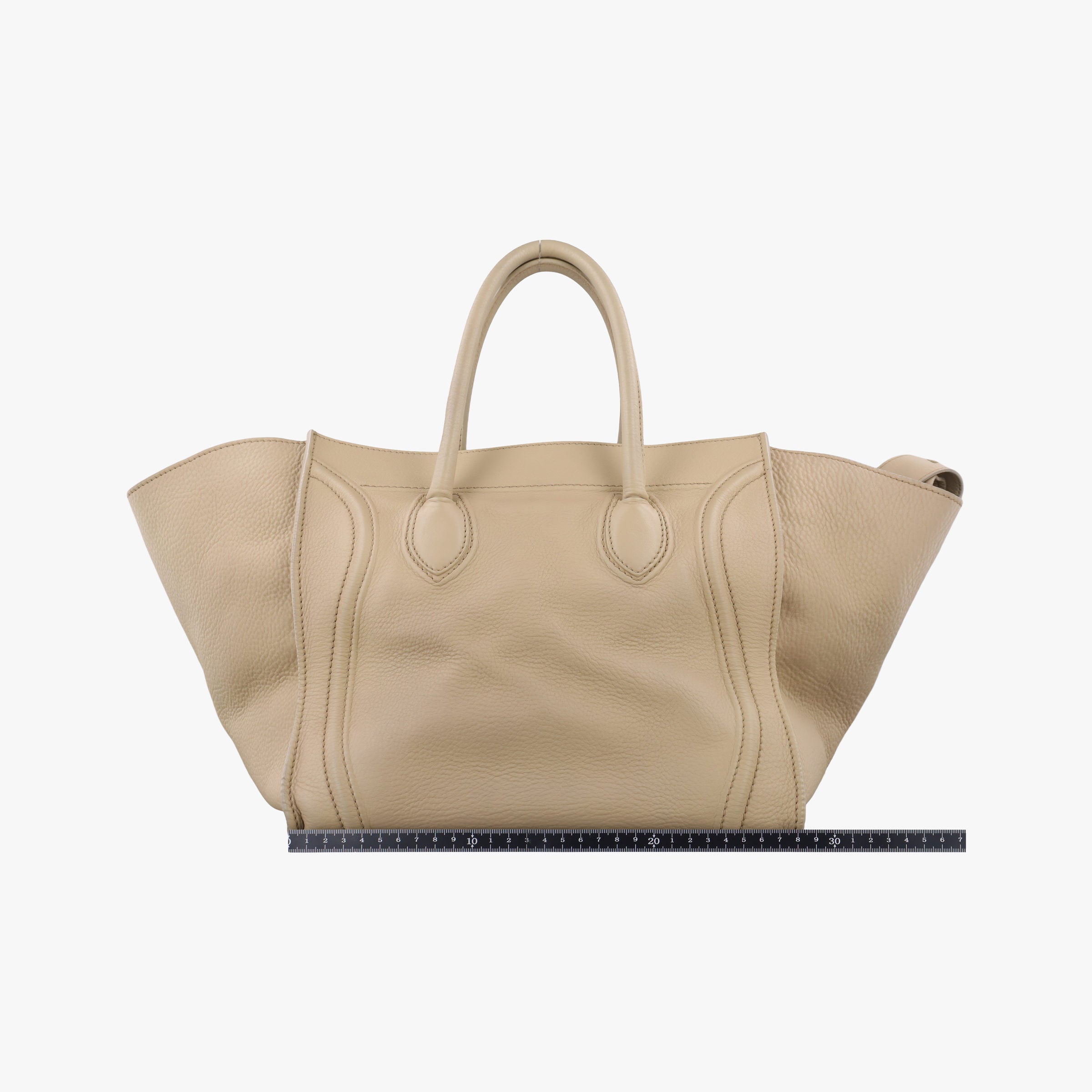 Pre-owned Celine Luggage Small Square Phantom Beige Leather  handbag | stylenewstar
