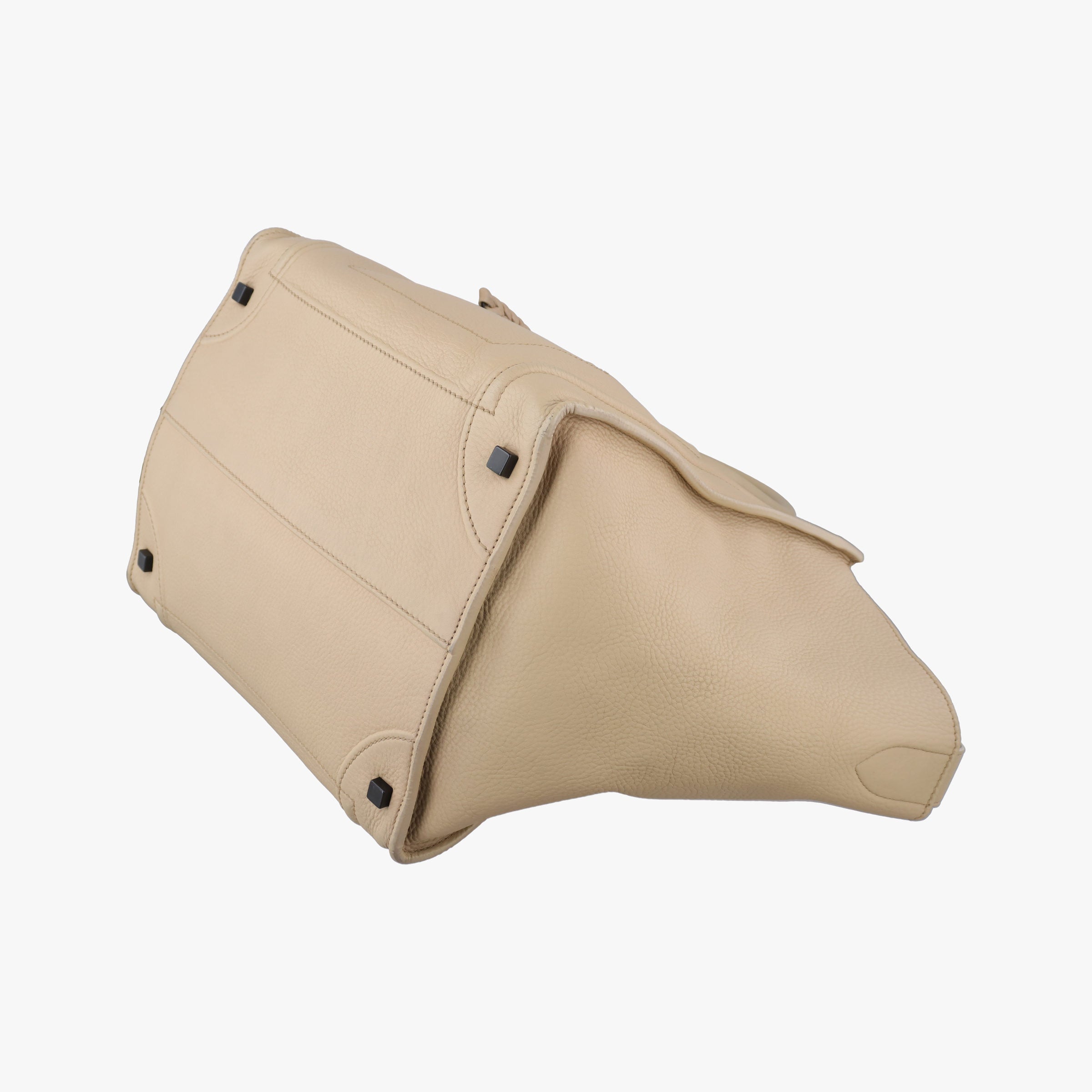 Pre-owned Celine Luggage Small Square Phantom Beige Leather  handbag | stylenewstar