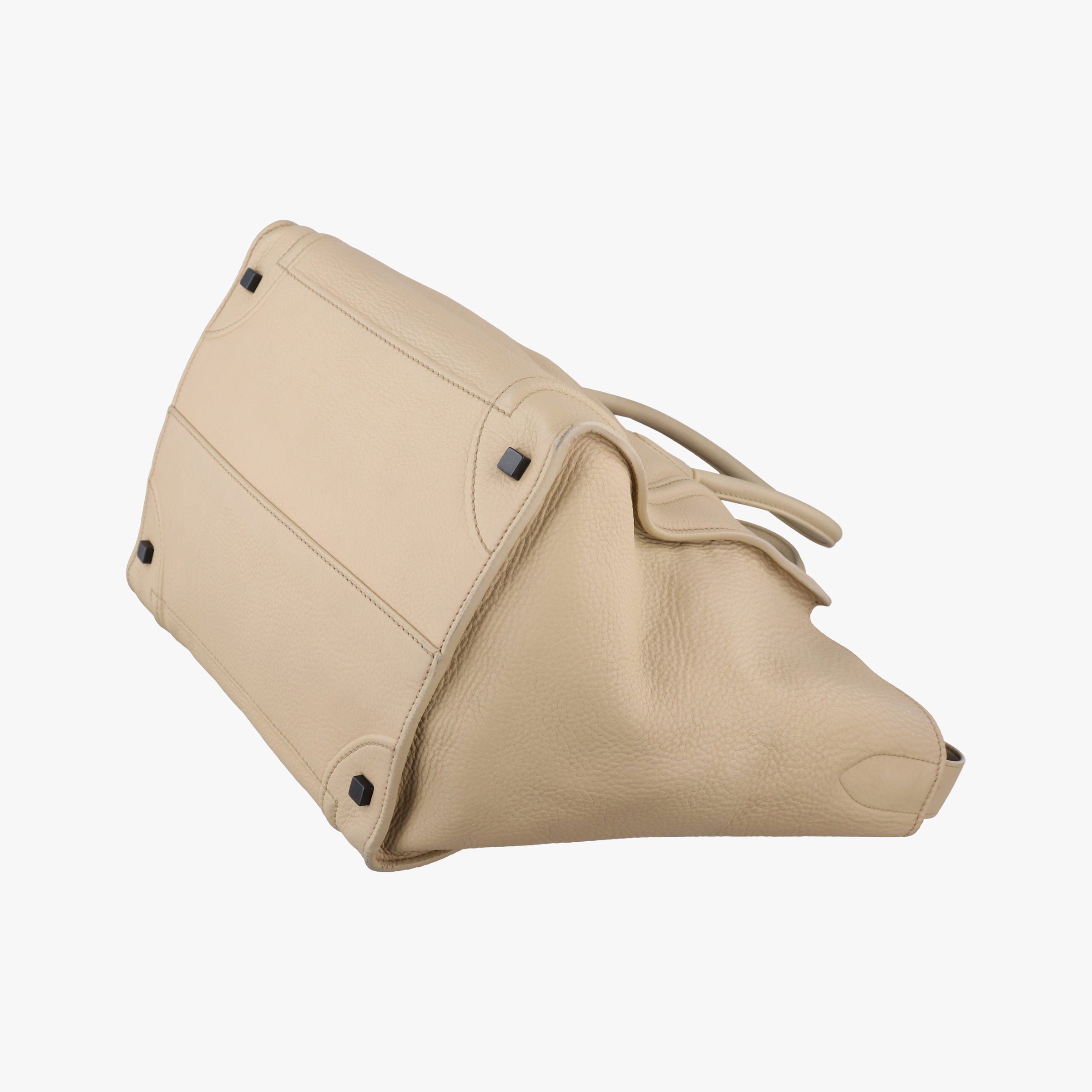 Pre-owned Celine Luggage Small Square Phantom Beige Leather  handbag | stylenewstar