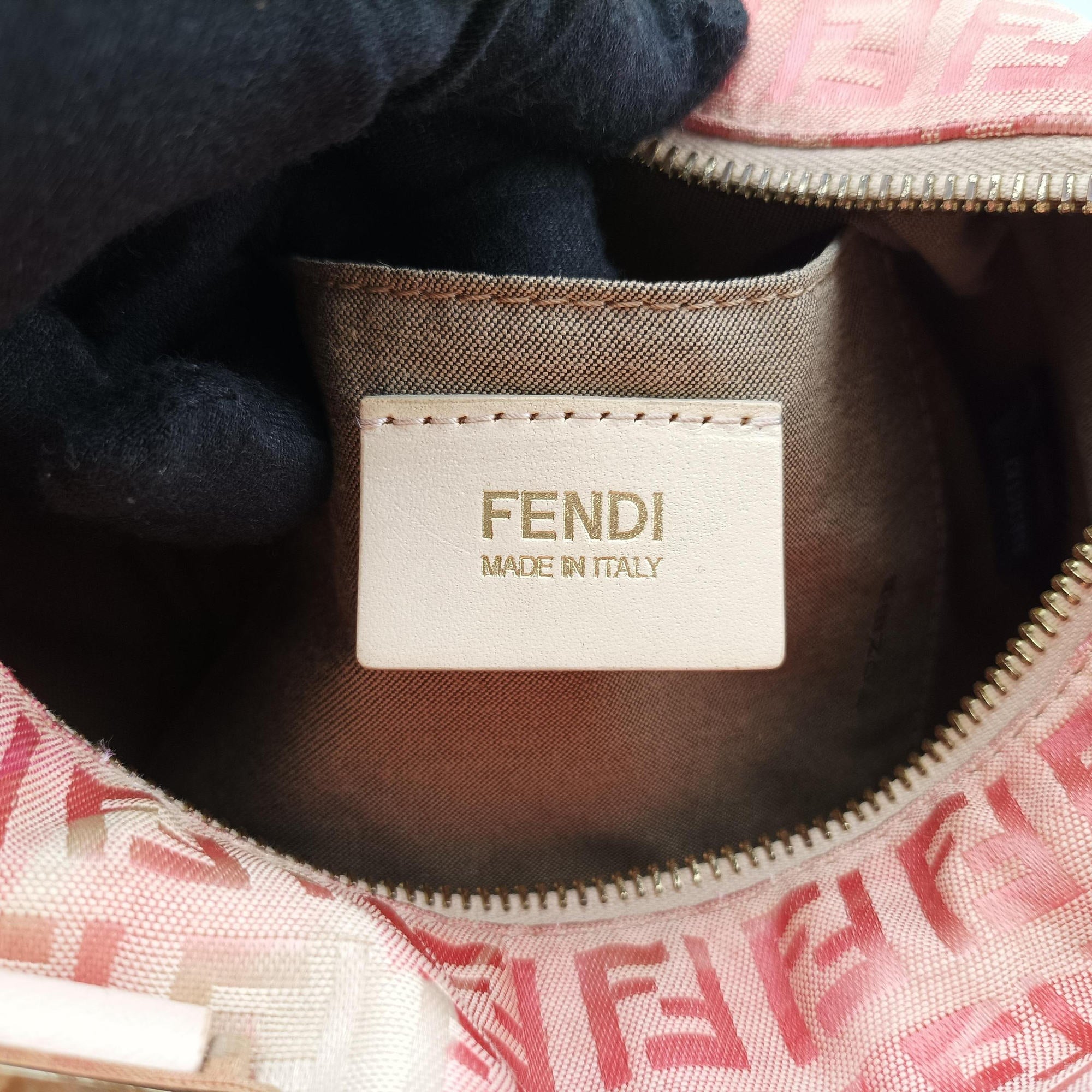 Vintage Fendi Zucchino Forever Bauletto Pink×Multicolour canvas×leather 8BL068 handbag | stylenewstar