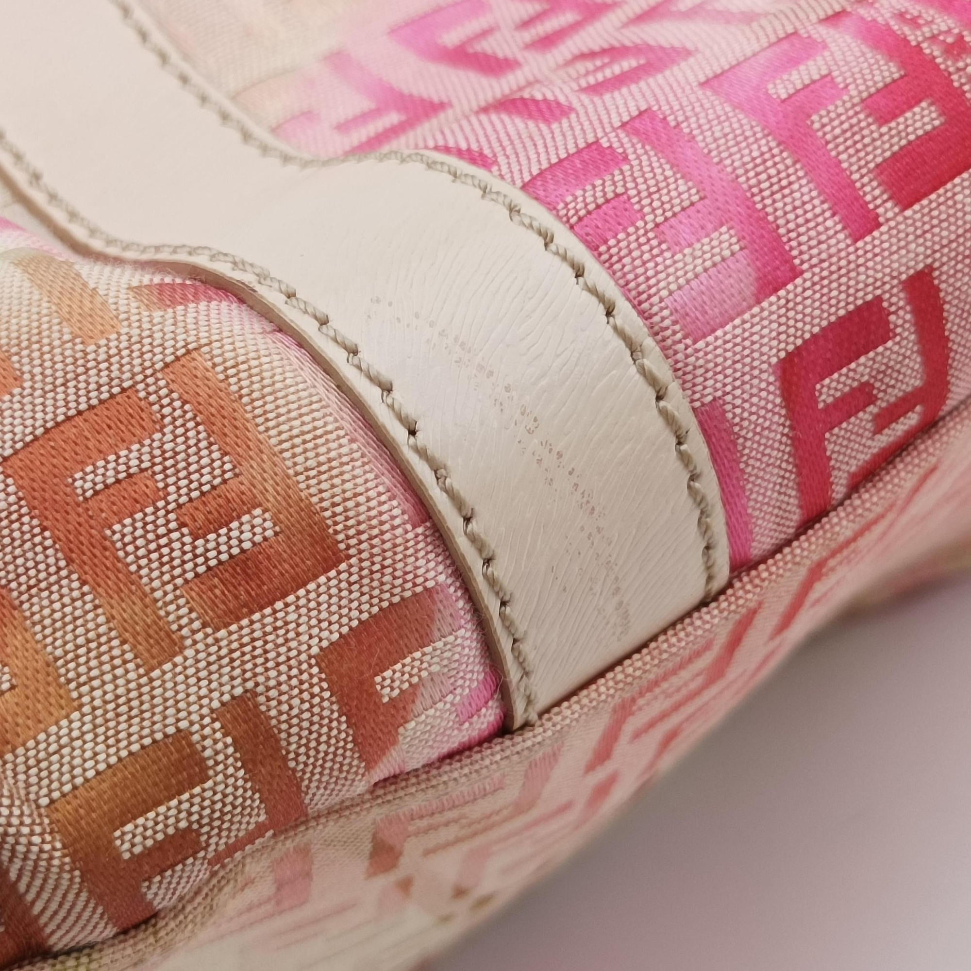 Vintage Fendi Zucchino Forever Bauletto Pink×Multicolour canvas×leather 8BL068 handbag | stylenewstar