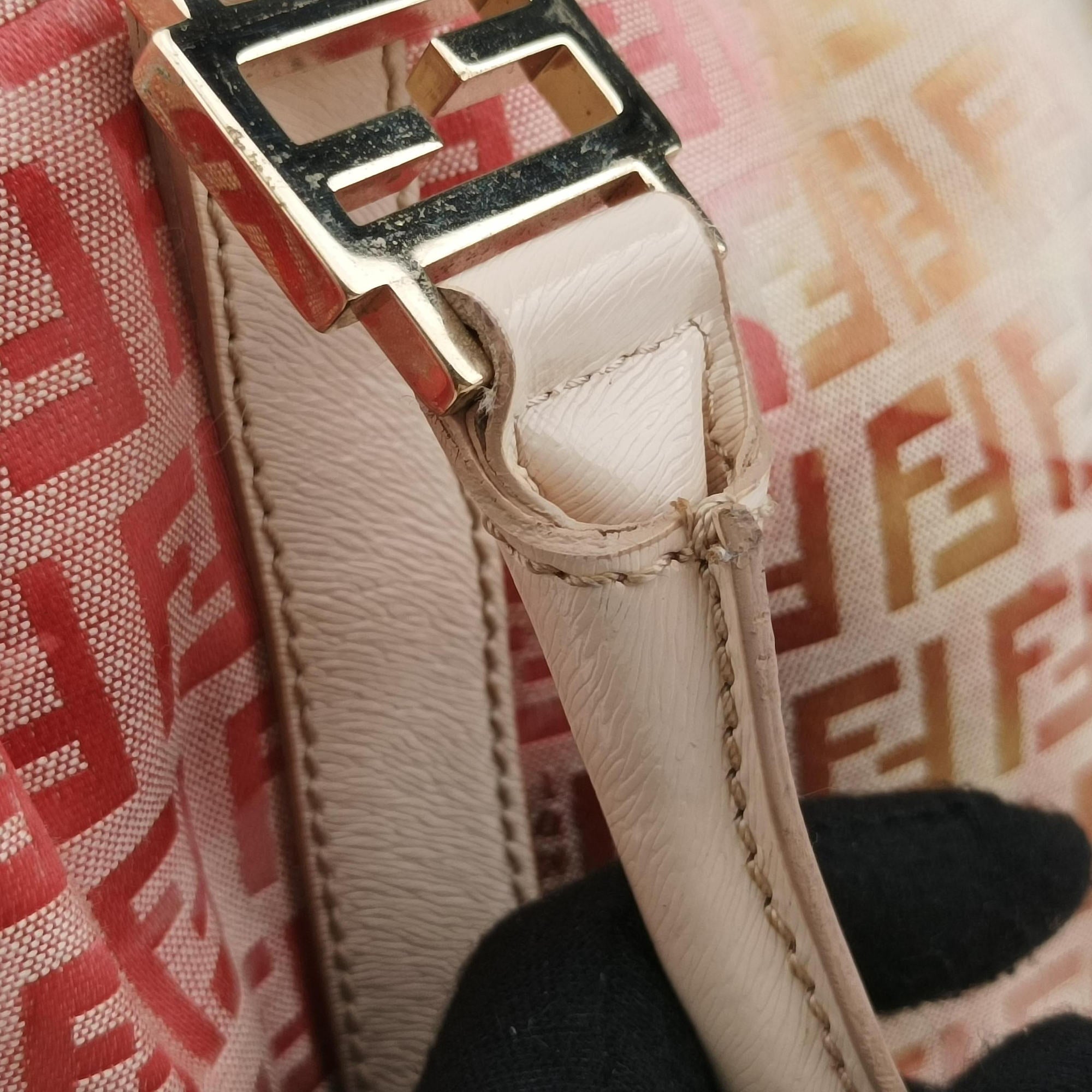 Vintage Fendi Zucchino Forever Bauletto Pink×Multicolour canvas×leather 8BL068 handbag | stylenewstar