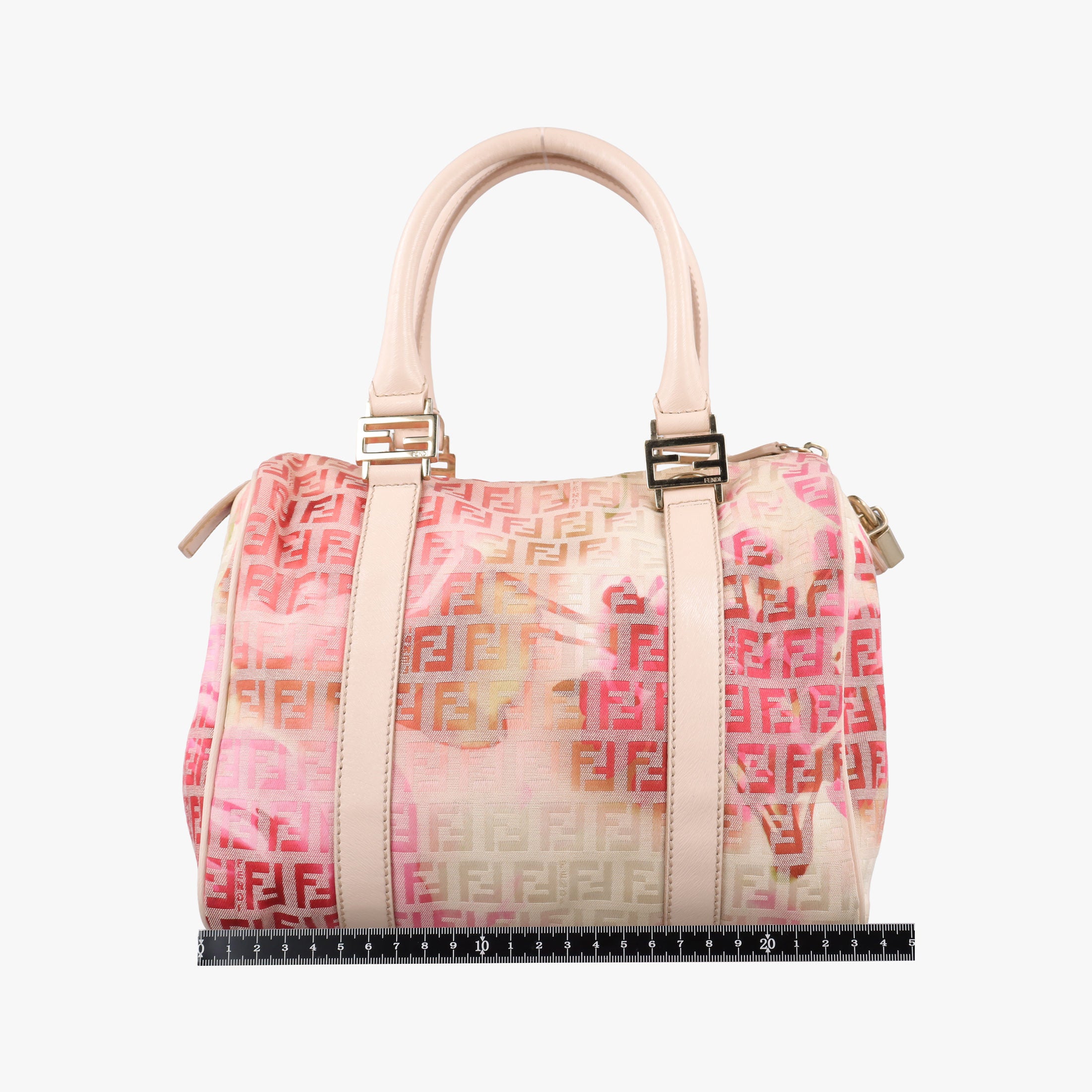 Vintage Fendi Zucchino Forever Bauletto Pink×Multicolour canvas×leather 8BL068 handbag | stylenewstar