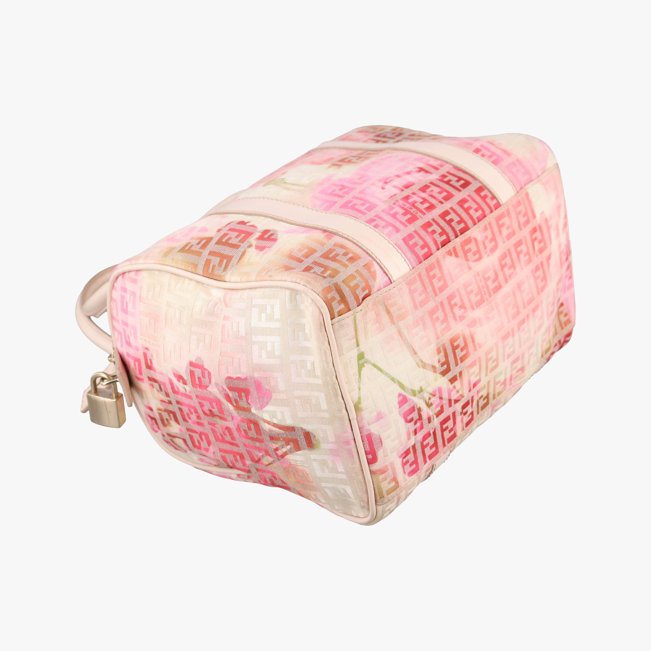 Vintage Fendi Zucchino Forever Bauletto Pink×Multicolour canvas×leather 8BL068 handbag | stylenewstar