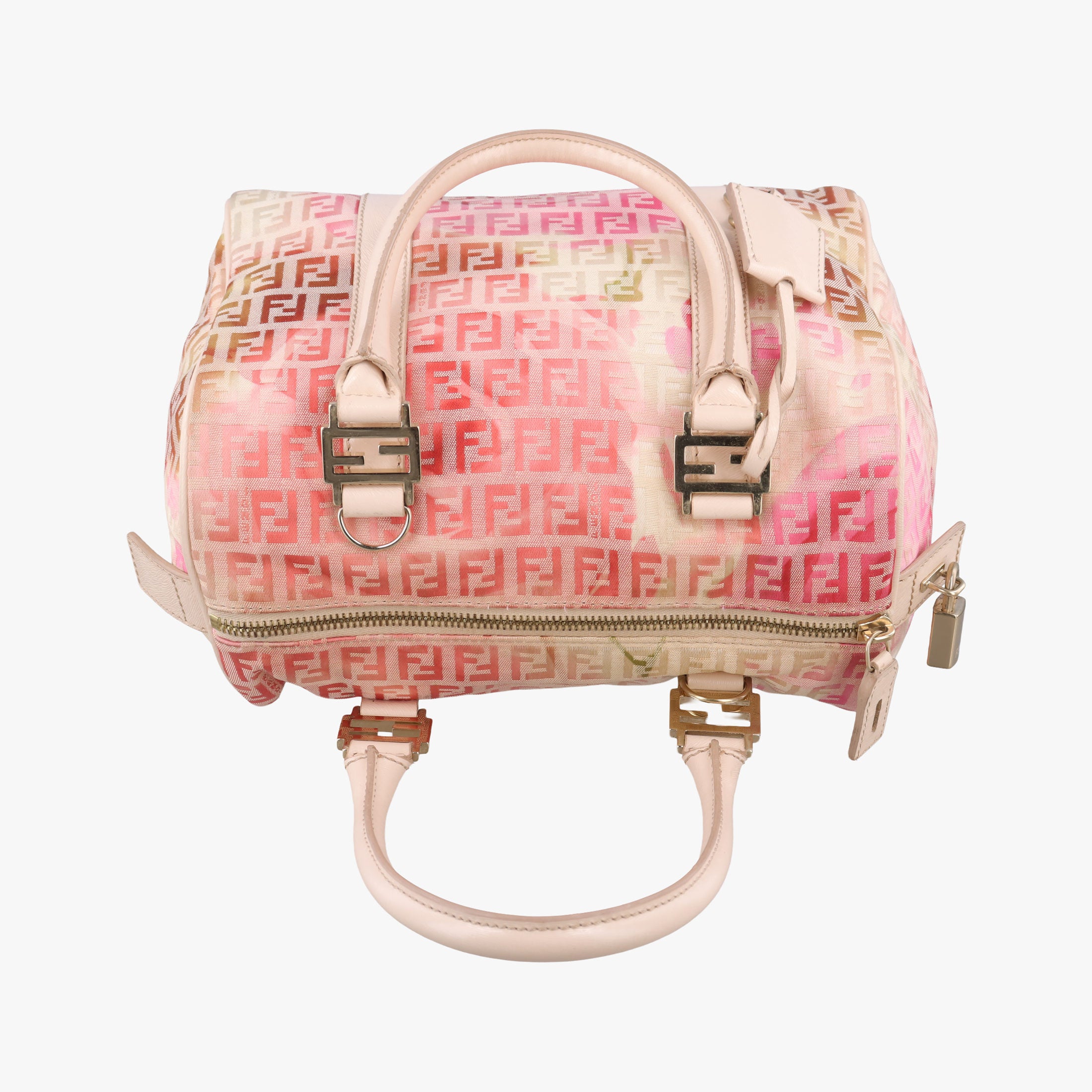 Vintage Fendi Zucchino Forever Bauletto Pink×Multicolour canvas×leather 8BL068 handbag | stylenewstar