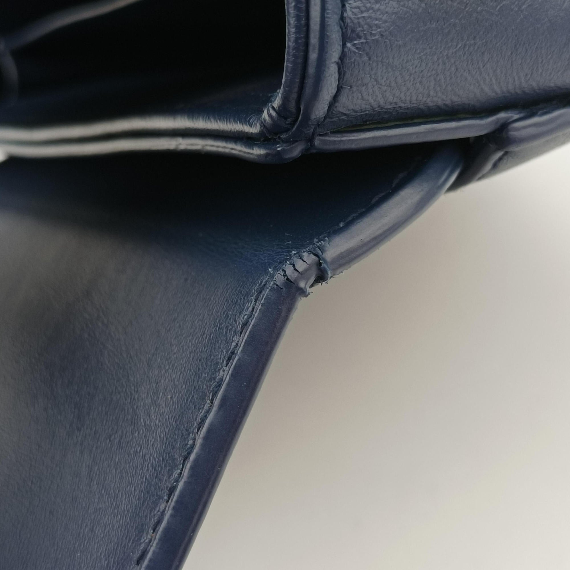 Pre-owned Christian Dior 30 MONTAIGNE Navy Leather  shoulderbag | stylenewstar