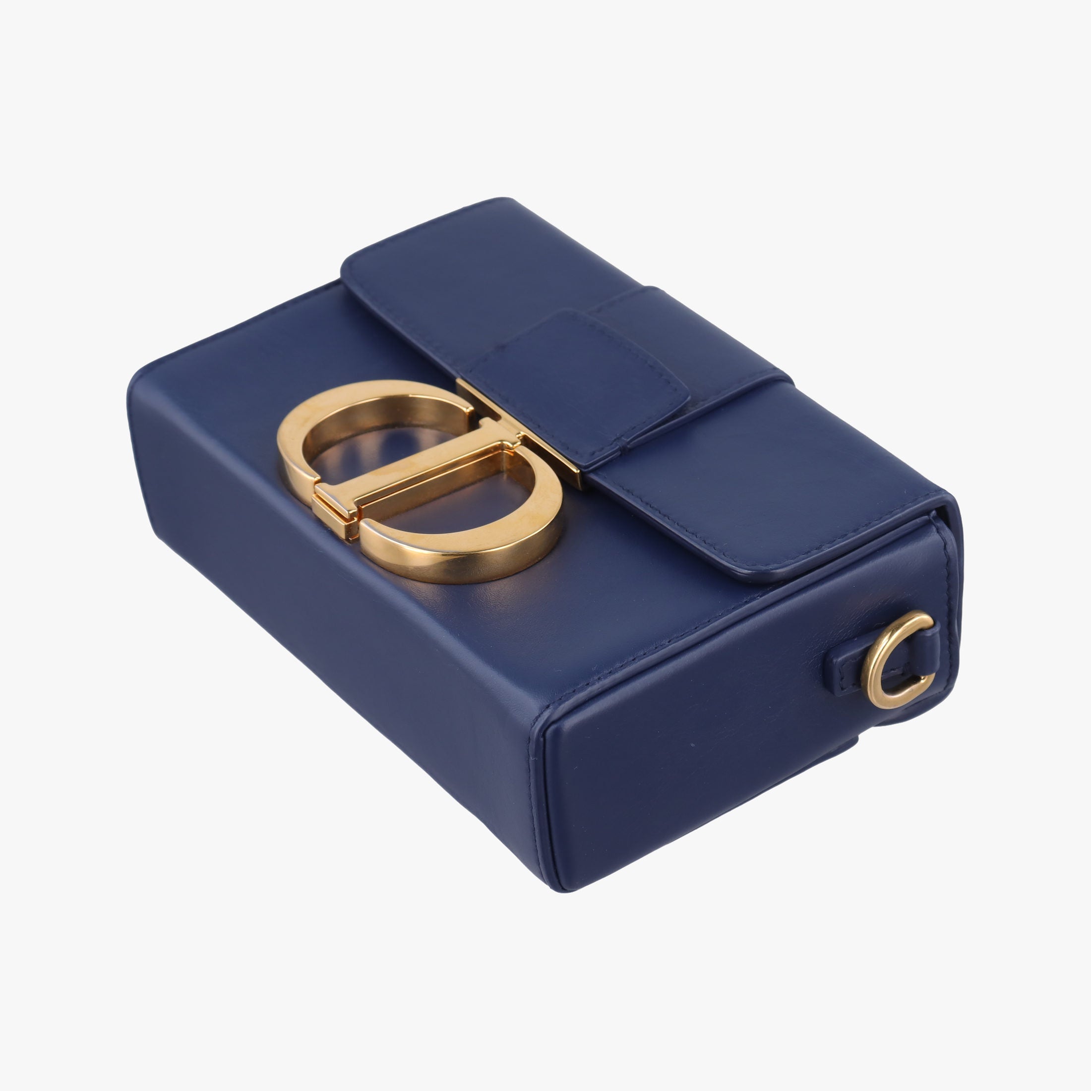 Pre-owned Christian Dior 30 MONTAIGNE Navy Leather  shoulderbag | stylenewstar