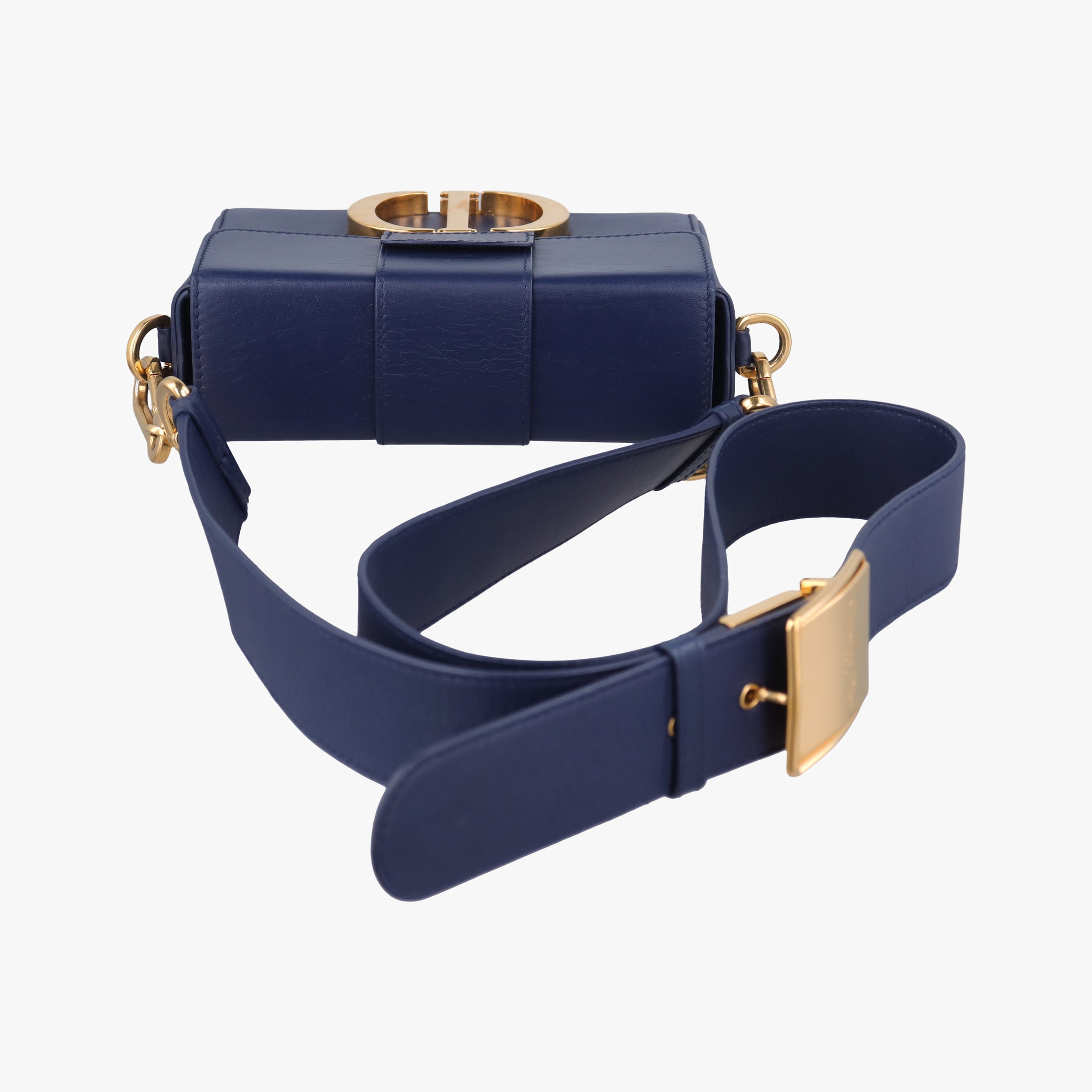Pre-owned Christian Dior 30 MONTAIGNE Navy Leather  shoulderbag | stylenewstar
