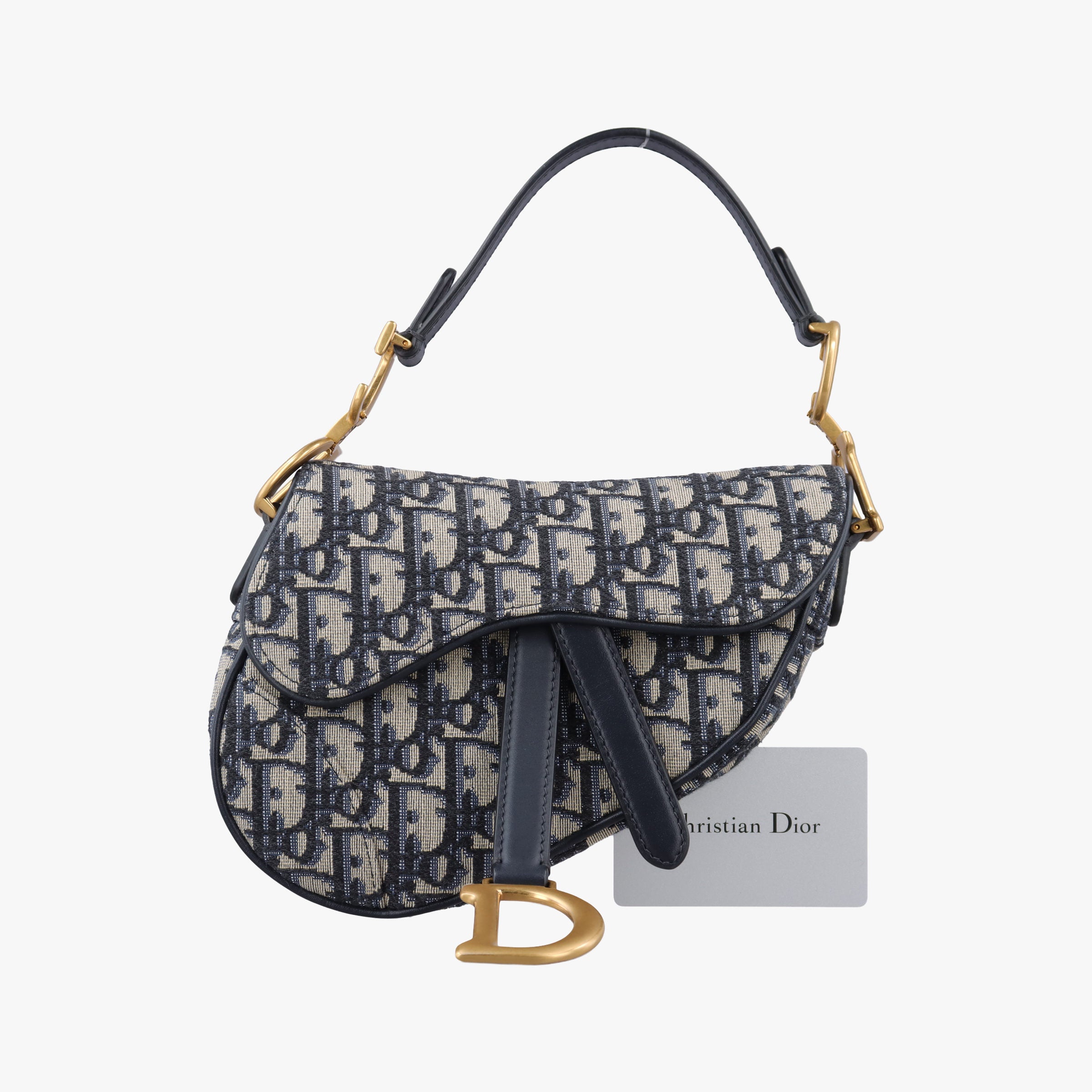 Vintage Christian Dior Saddle Navy Jacquard  handbag | stylenewstar