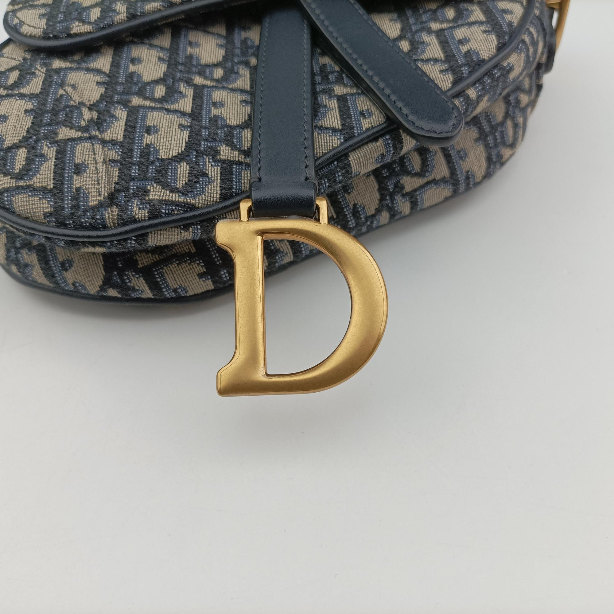 Vintage Christian Dior Saddle Navy Jacquard  handbag | stylenewstar