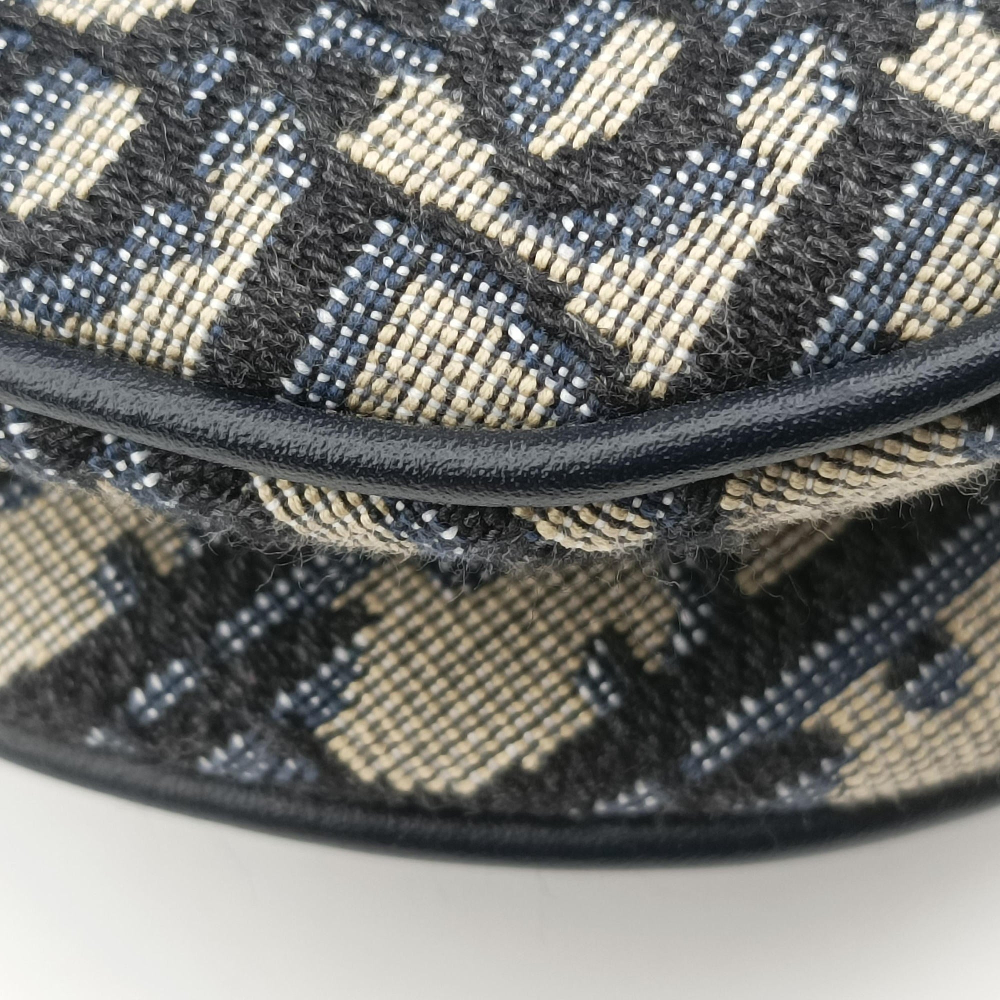 Vintage Christian Dior Saddle Navy Jacquard  handbag | stylenewstar
