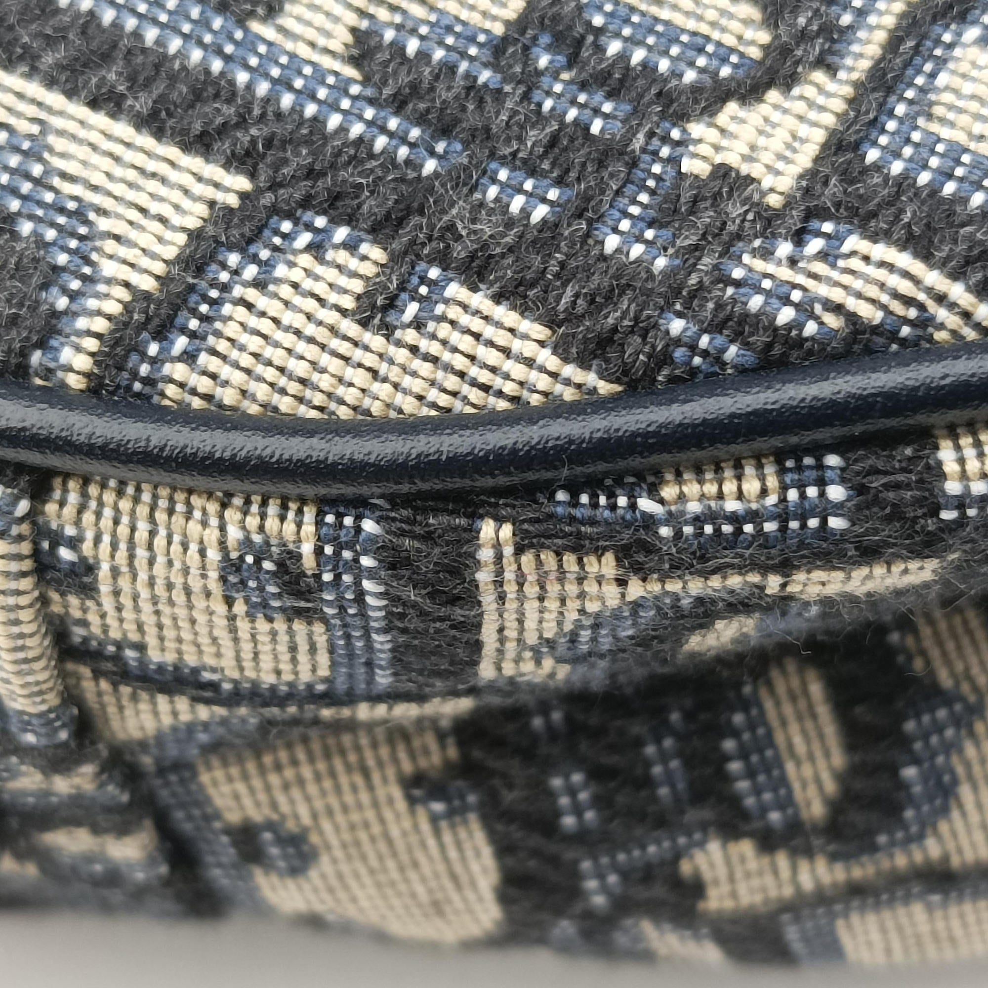 Vintage Christian Dior Saddle Navy Jacquard  handbag | stylenewstar