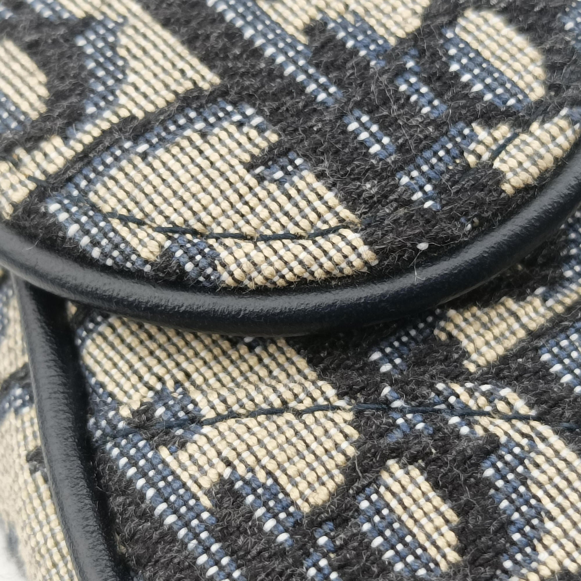 Vintage Christian Dior Saddle Navy Jacquard  handbag | stylenewstar