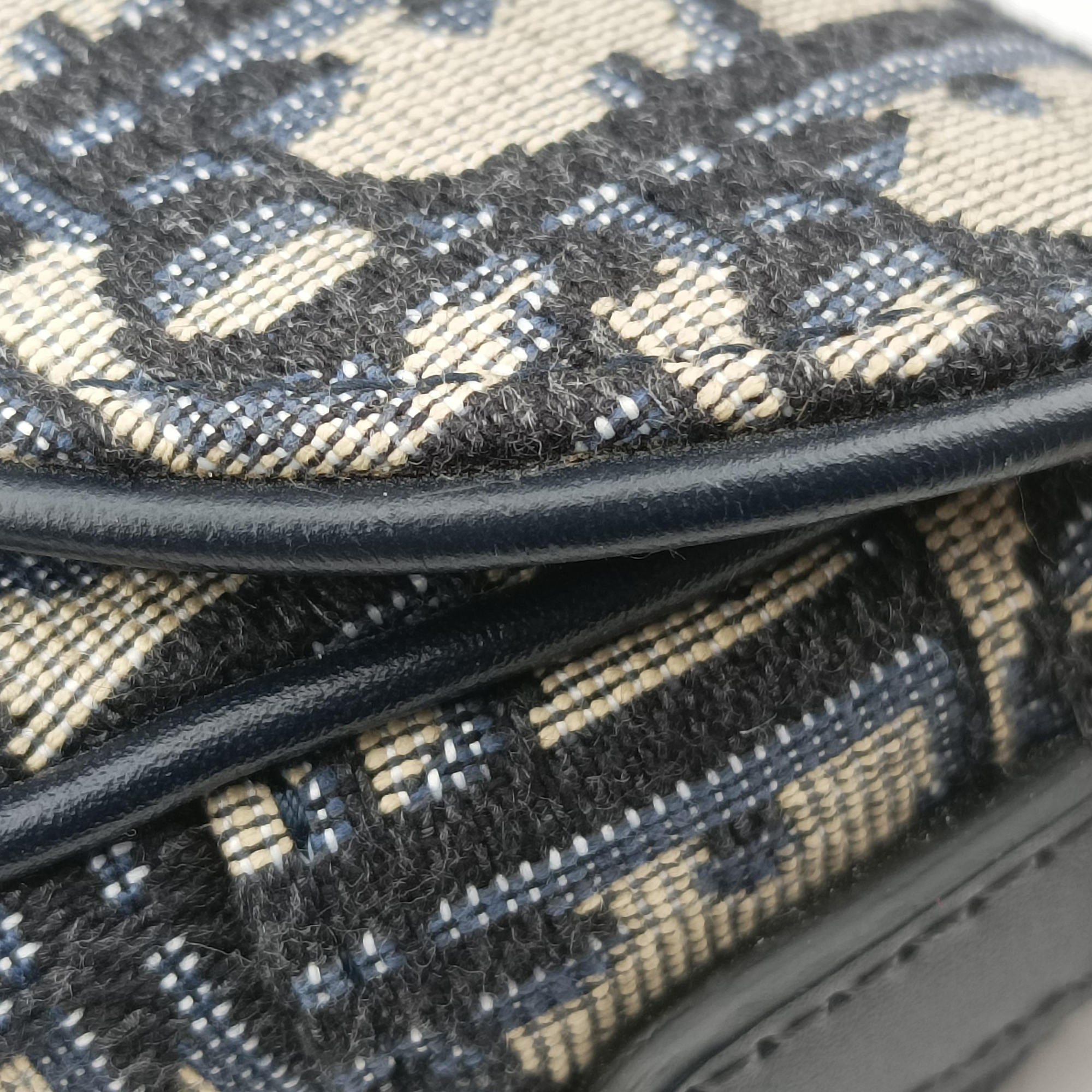 Vintage Christian Dior Saddle Navy Jacquard  handbag | stylenewstar