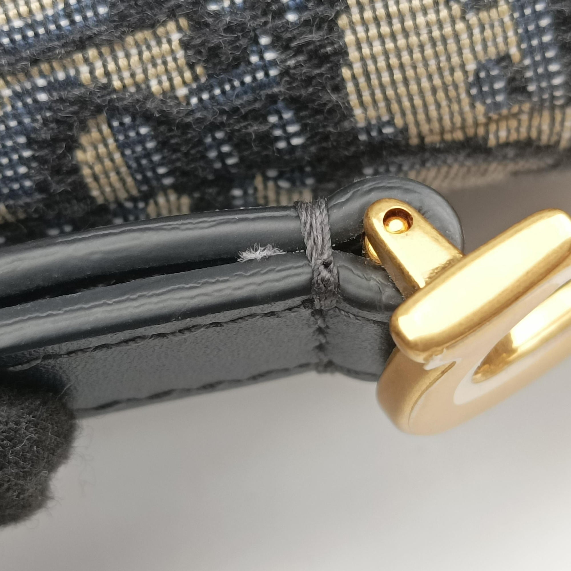 Vintage Christian Dior Saddle Navy Jacquard  handbag | stylenewstar