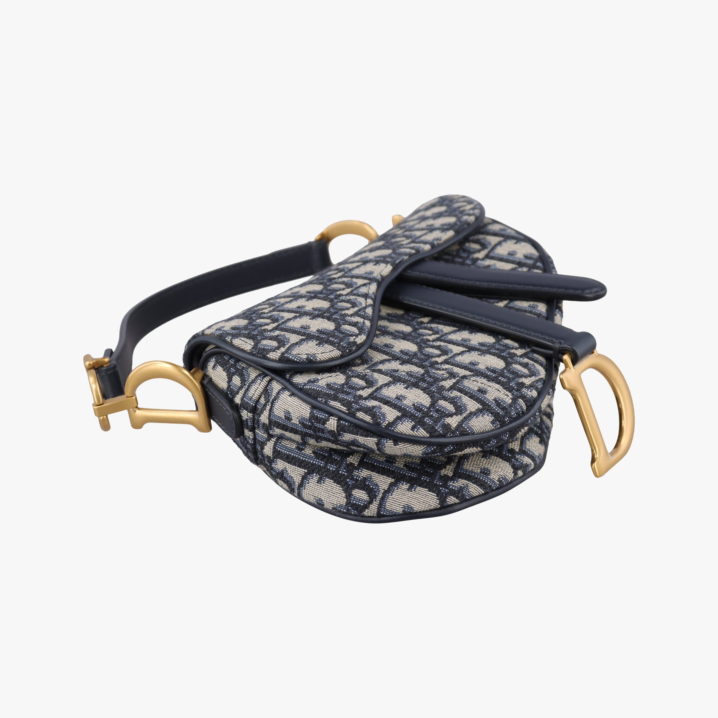 Vintage Christian Dior Saddle Navy Jacquard  handbag | stylenewstar