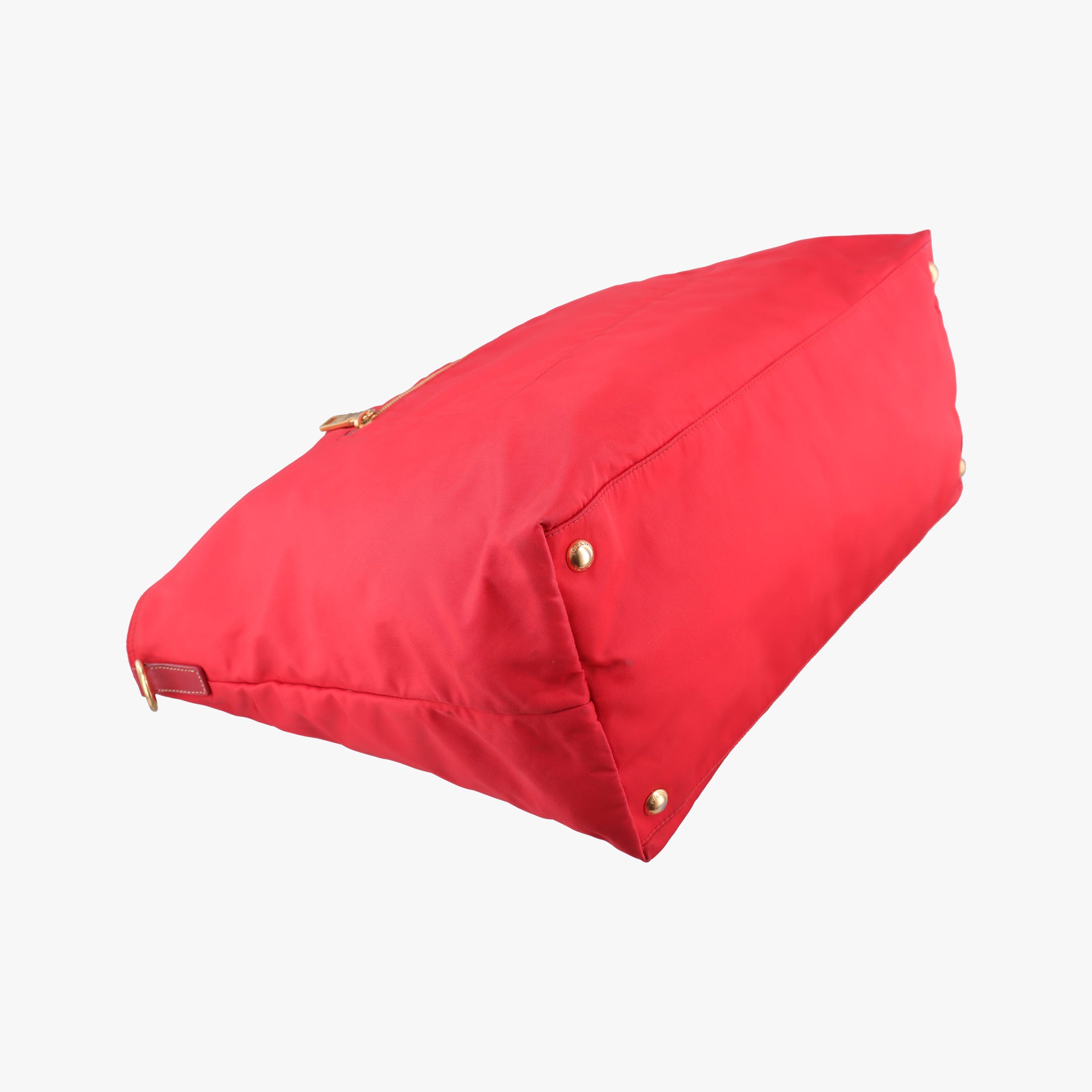 Pre-owned Prada Triangle Logo Red nylon  shoulderbag | stylenewstar
