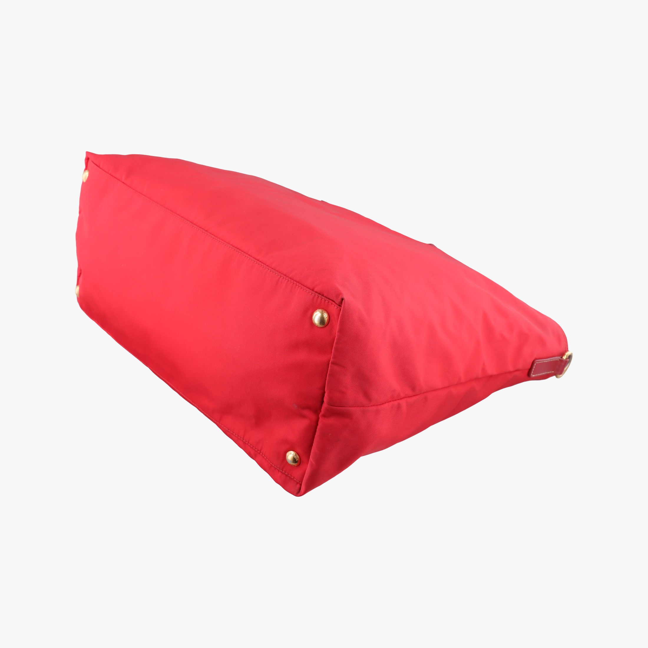 Pre-owned Prada Triangle Logo Red nylon  shoulderbag | stylenewstar