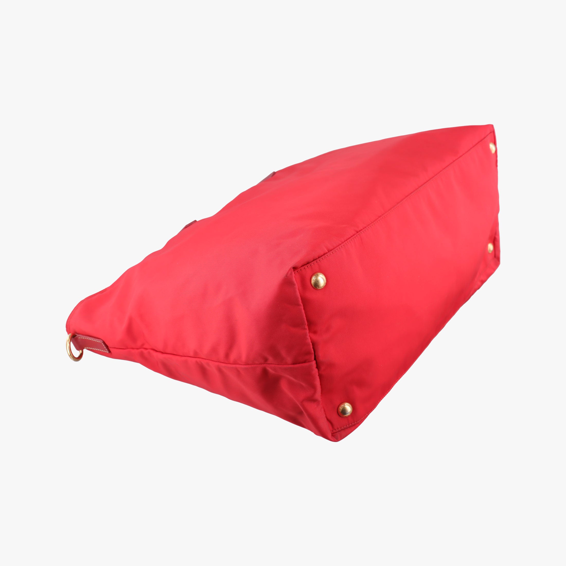 Pre-owned Prada Triangle Logo Red nylon  shoulderbag | stylenewstar