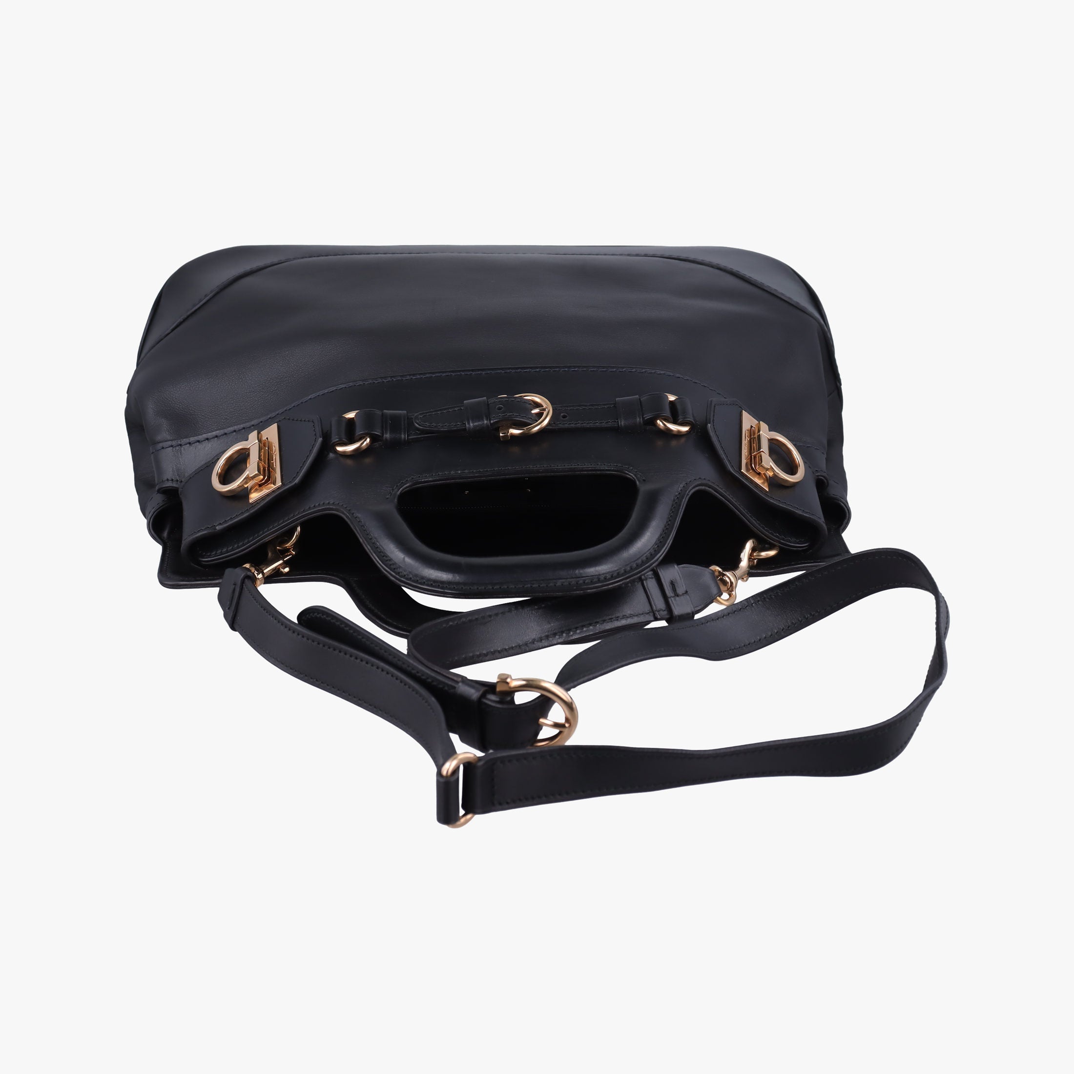 Pre-owned Ferragamo Wanda Black Leather  shoulderbag | stylenewstar