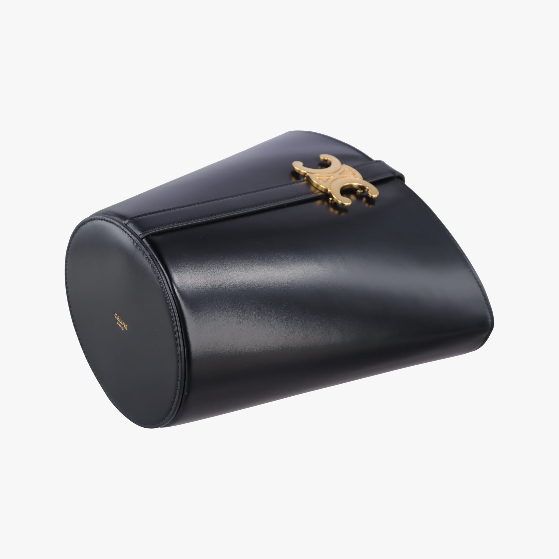 Pre-owned Celine Small Bucket Cuir Triomphe Black Smooth Calfskin 110423 shoulderbag | stylenewstar