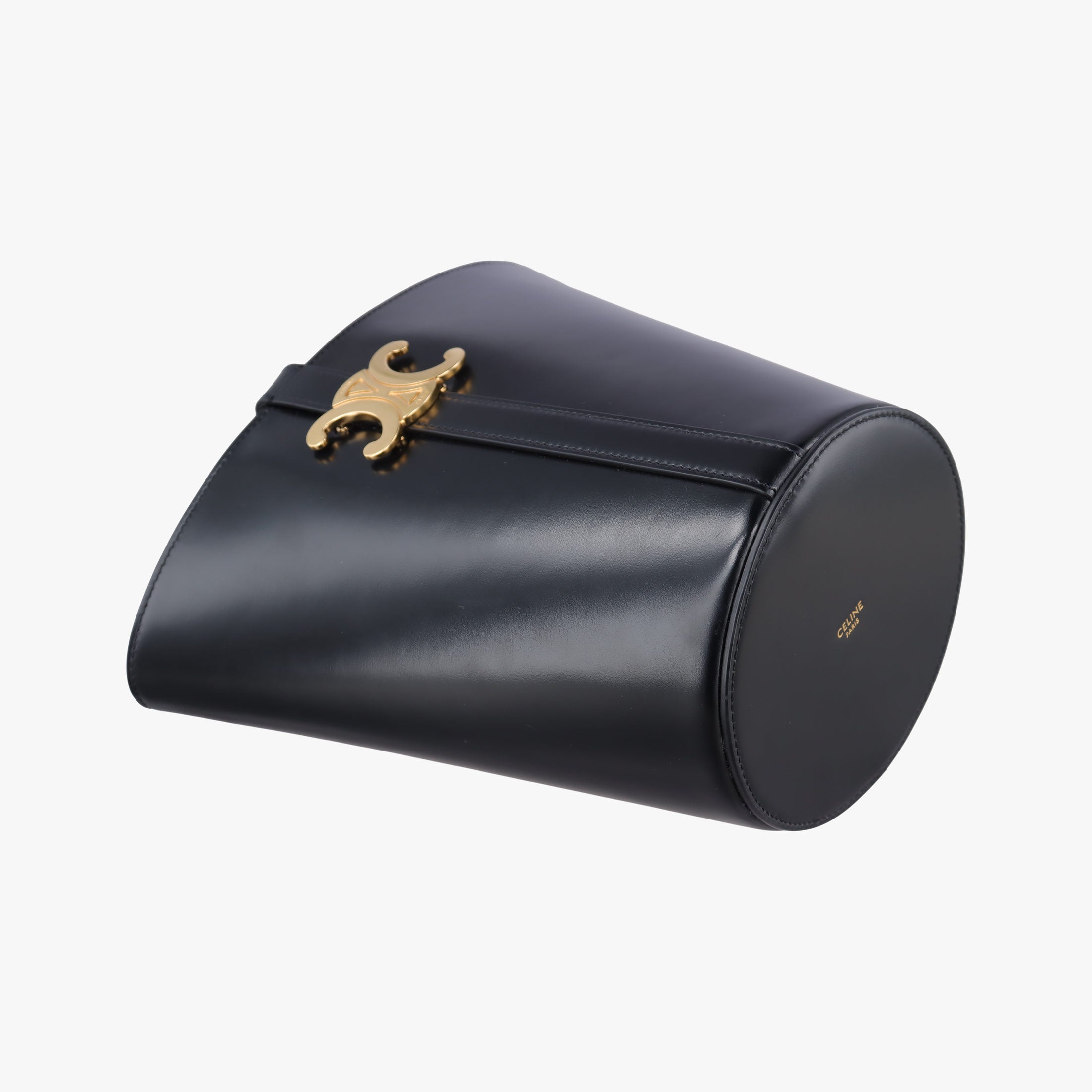 Pre-owned Celine Small Bucket Cuir Triomphe Black Smooth Calfskin 110423 shoulderbag | stylenewstar