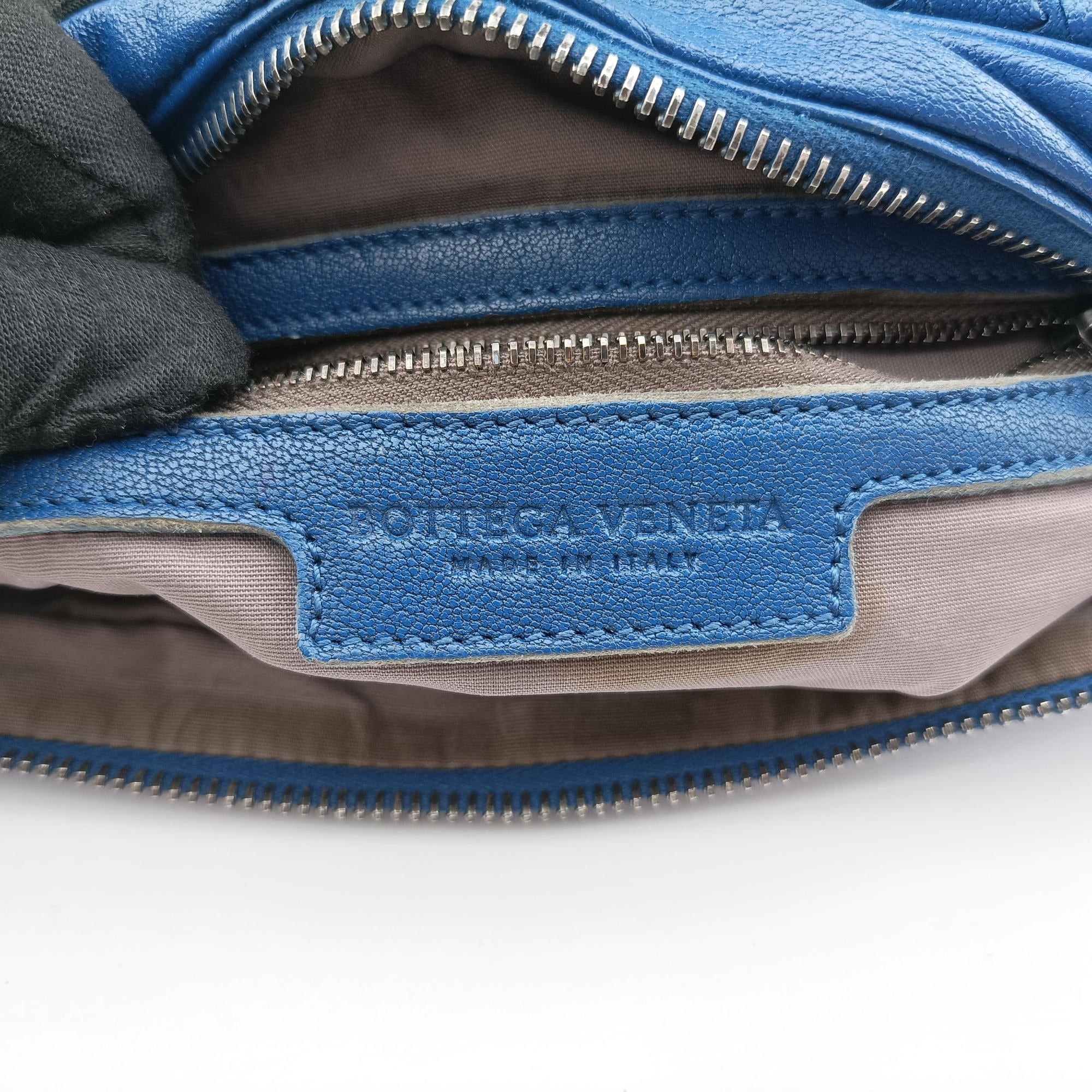 Pre-owned Bottega Veneta Intrecciato Blue lambskin  shoulderbag | stylenewstar
